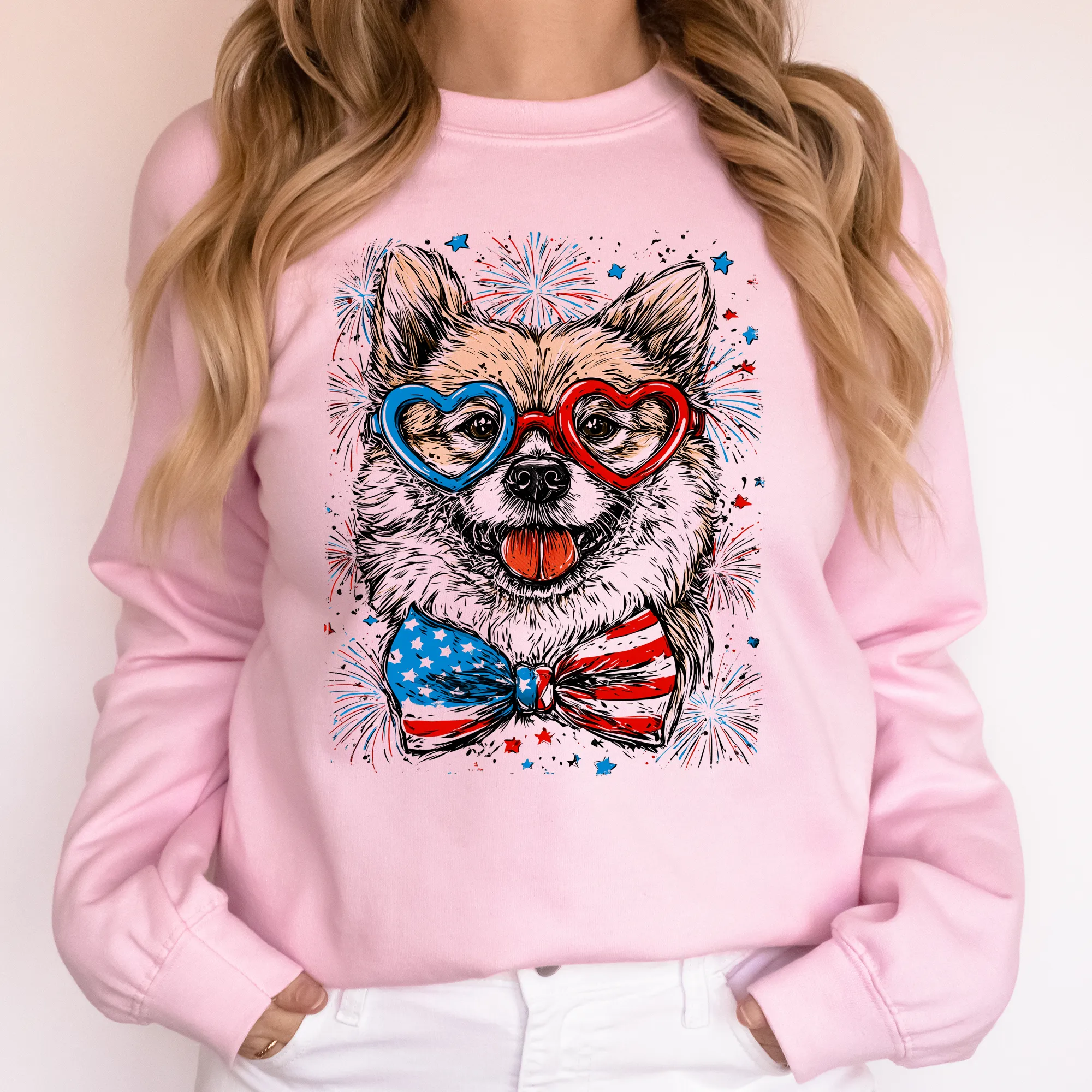 Shiba Inu Patriotic Dog, USA, America, Pet Lover, 4th of July Sweatshirt sold by Refinery Number One product image thumbnail 4