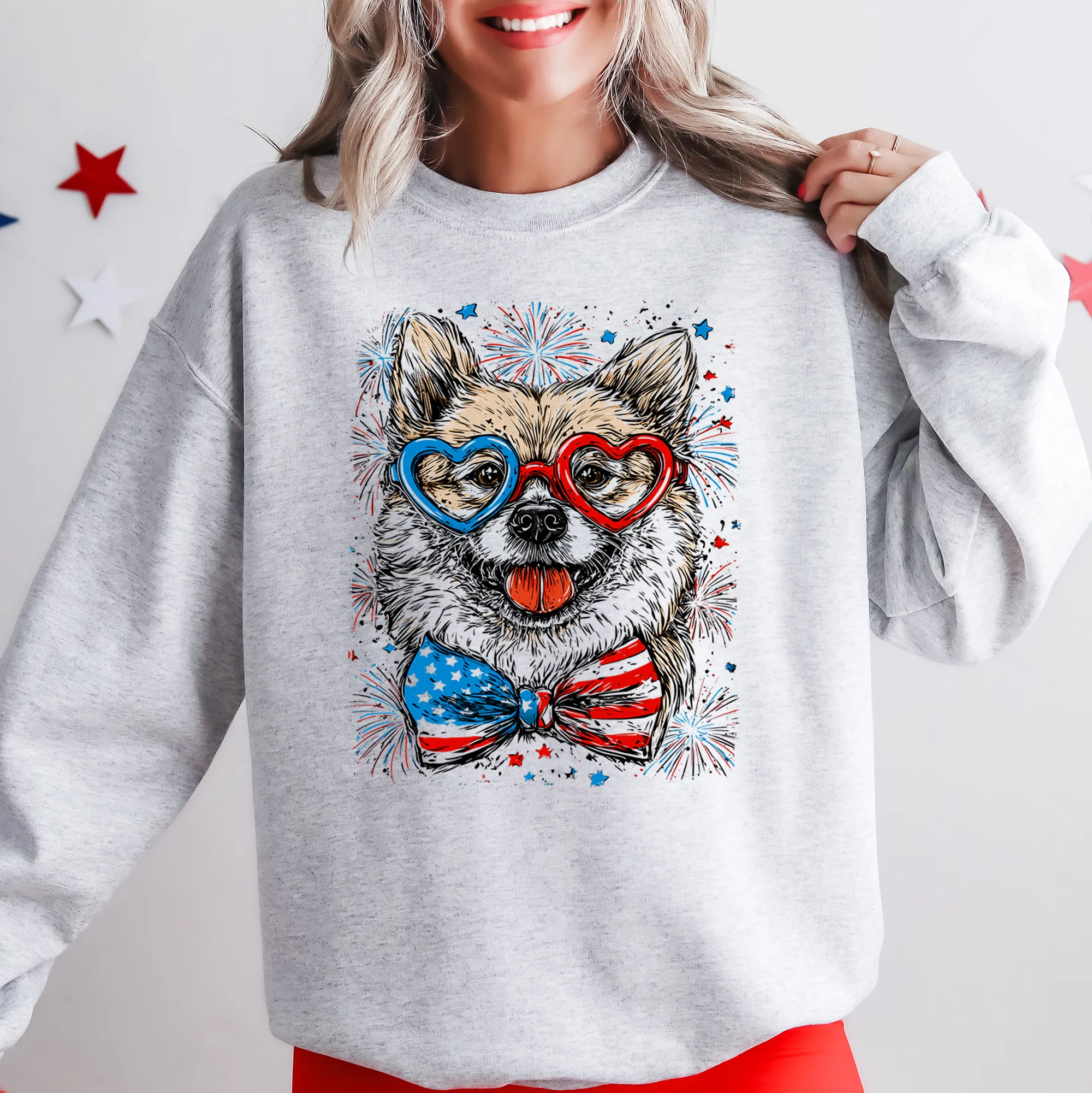 Shiba Inu Patriotic Dog, USA, America, Pet Lover, 4th of July Sweatshirt sold by Refinery Number One product image thumbnail 2