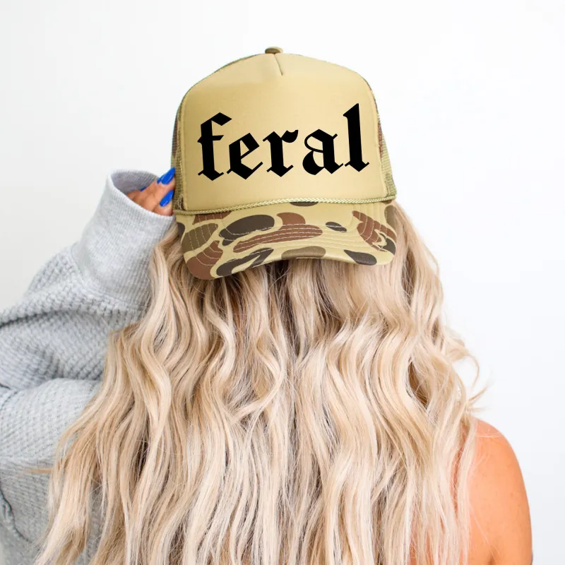 Feral Camo Snapback Trucker Hat sold by Refinery Number One