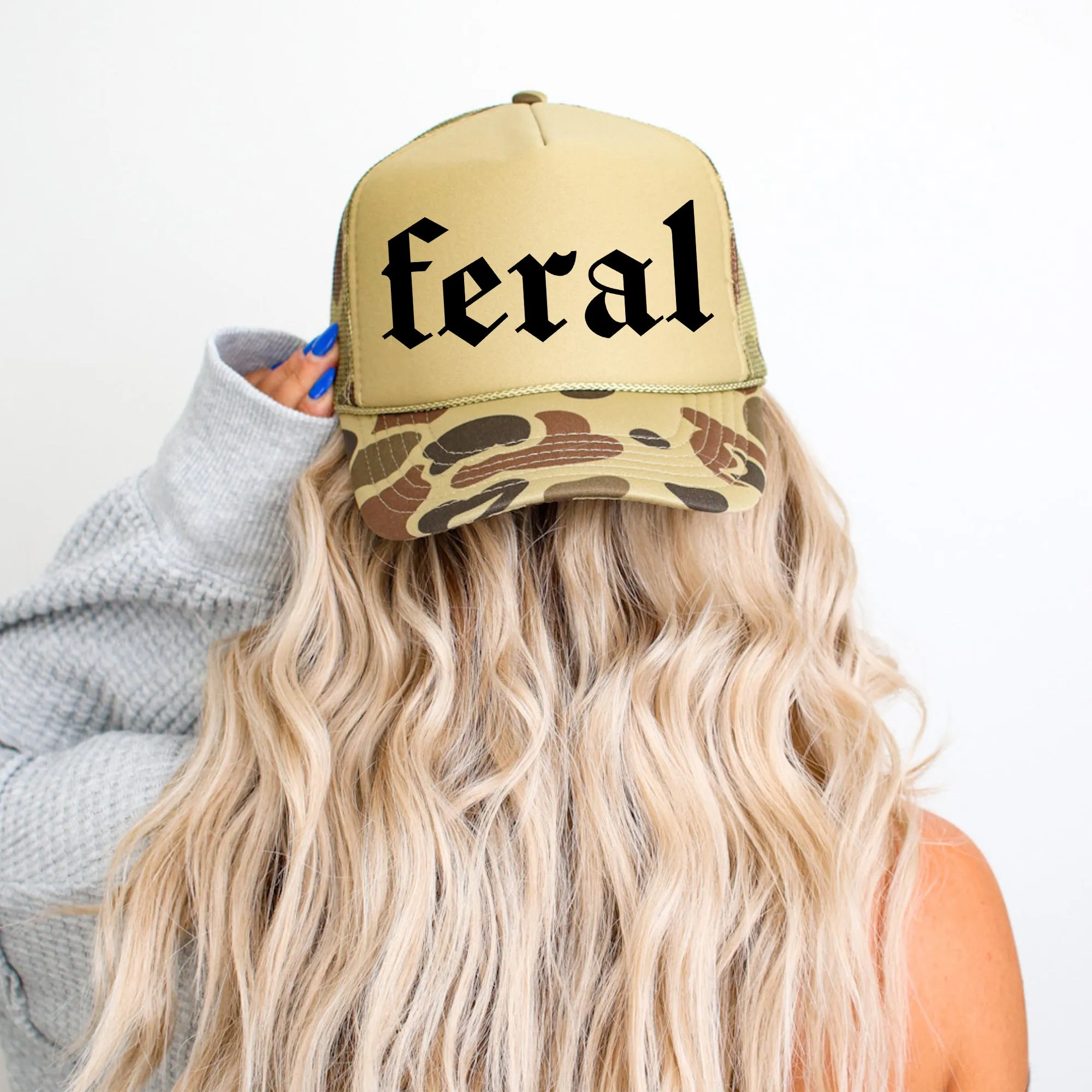 Feral Camo Snapback Trucker Hat sold by Refinery Number One