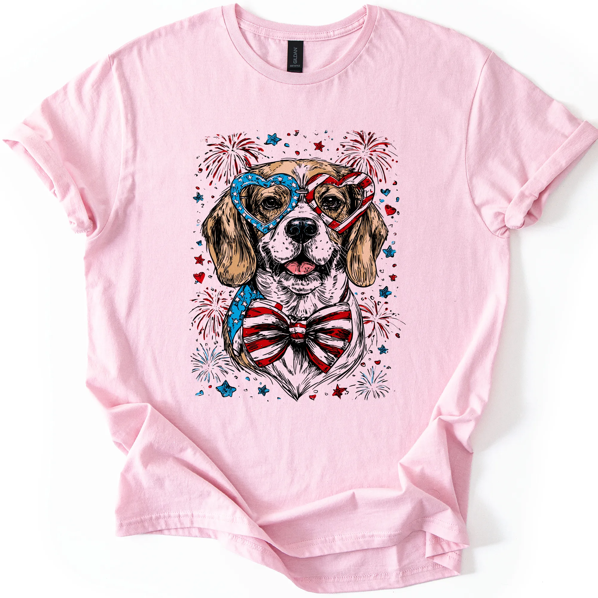 Beagle Patriotic Dog, USA, America, Pet Lover, 4th of July, Soft Style T-Shirt sold by Refinery Number One product image thumbnail 3