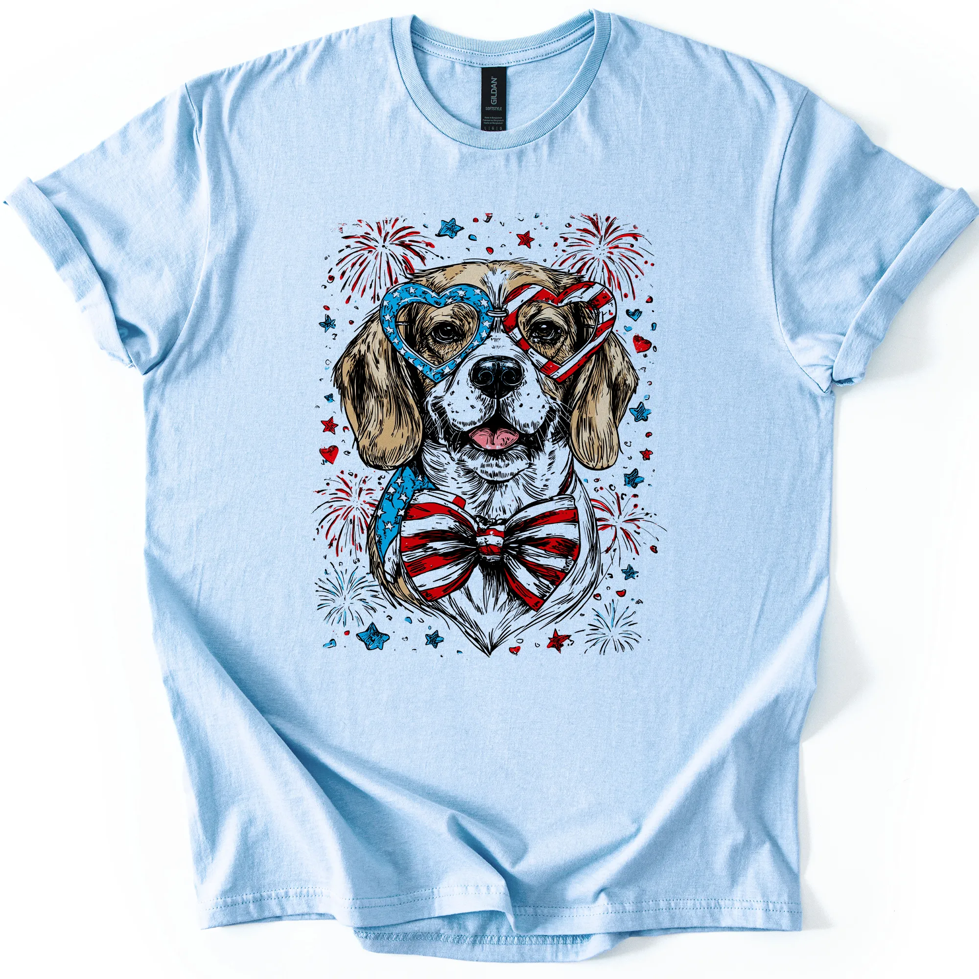 Beagle Patriotic Dog, USA, America, Pet Lover, 4th of July, Soft Style T-Shirt sold by Refinery Number One product image thumbnail 2