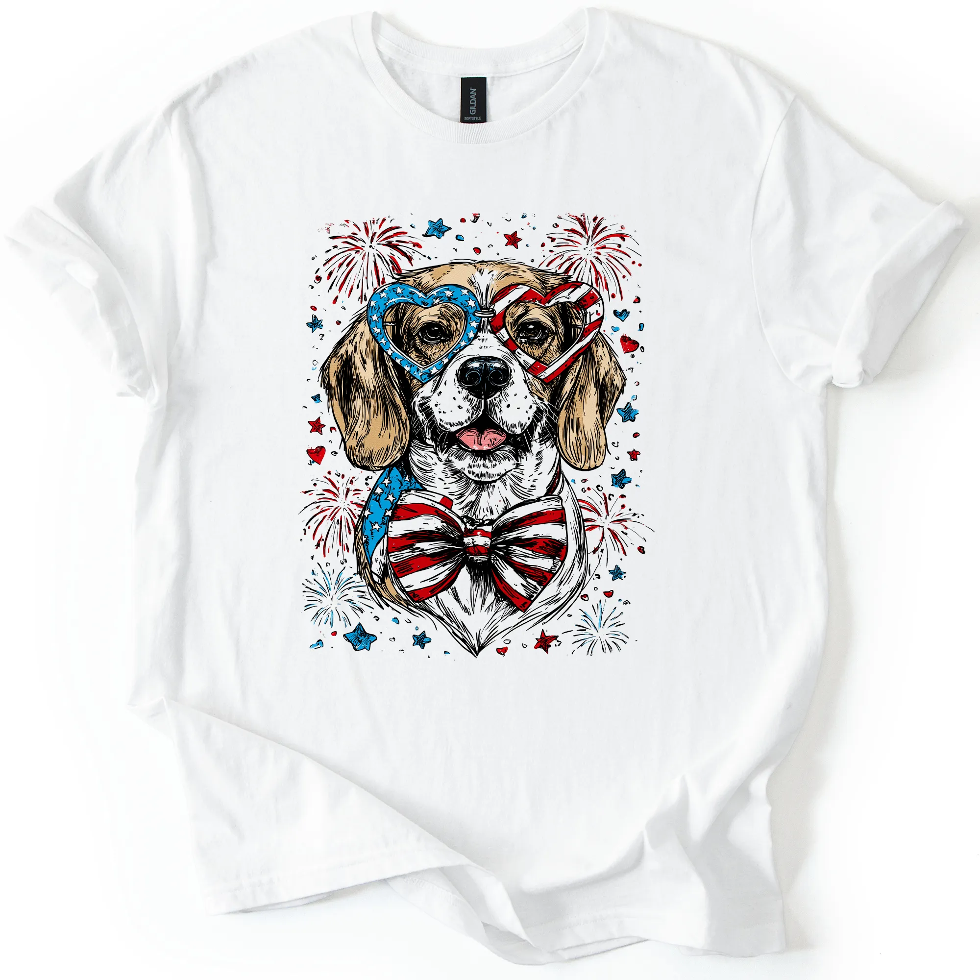 Beagle Patriotic Dog, USA, America, Pet Lover, 4th of July, Soft Style T-Shirt sold by Refinery Number One product image thumbnail 5