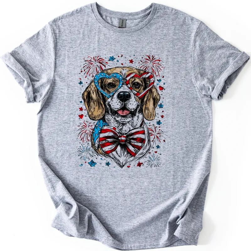 Beagle Patriotic Dog, USA, America, Pet Lover, 4th of July, Soft Style T-Shirt sold by Refinery Number One