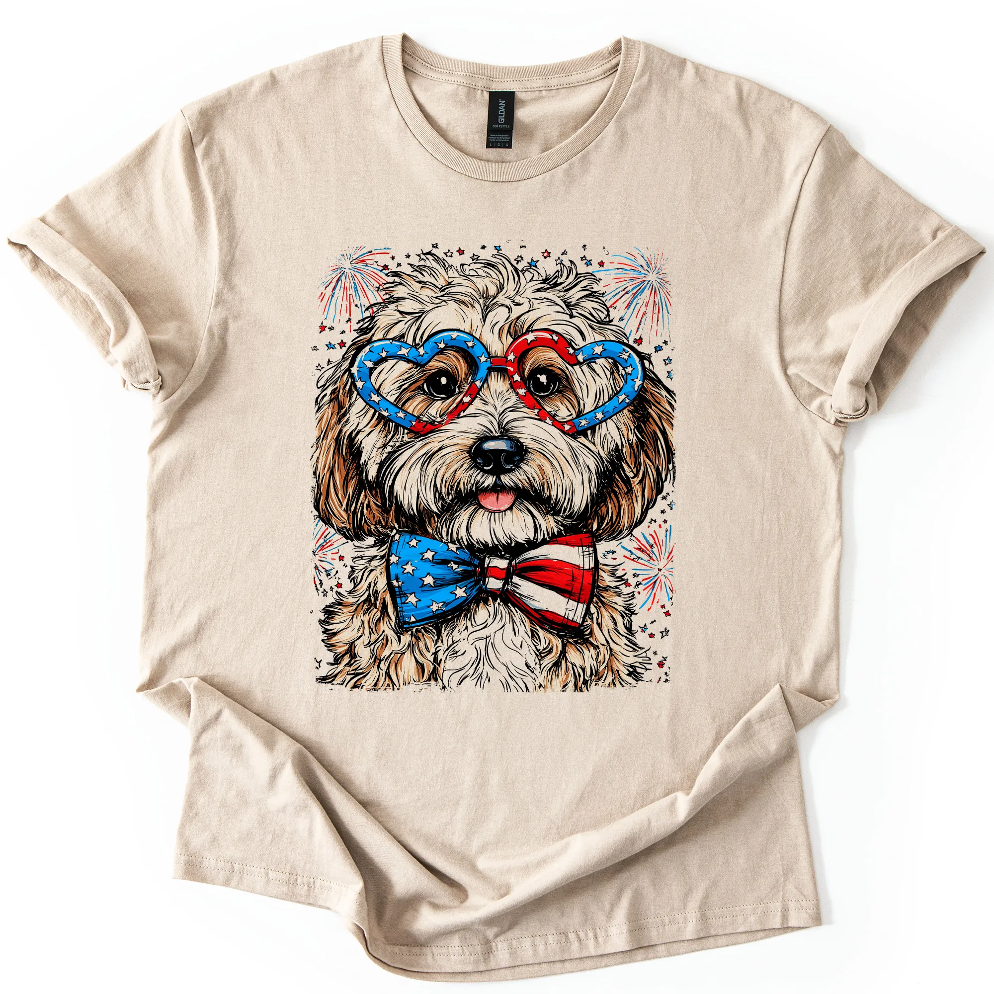 Cockapoo Patriotic Dog, USA, America, Pet Lover, 4th of July, Soft Style T-Shirt sold by Refinery Number One product image thumbnail 4