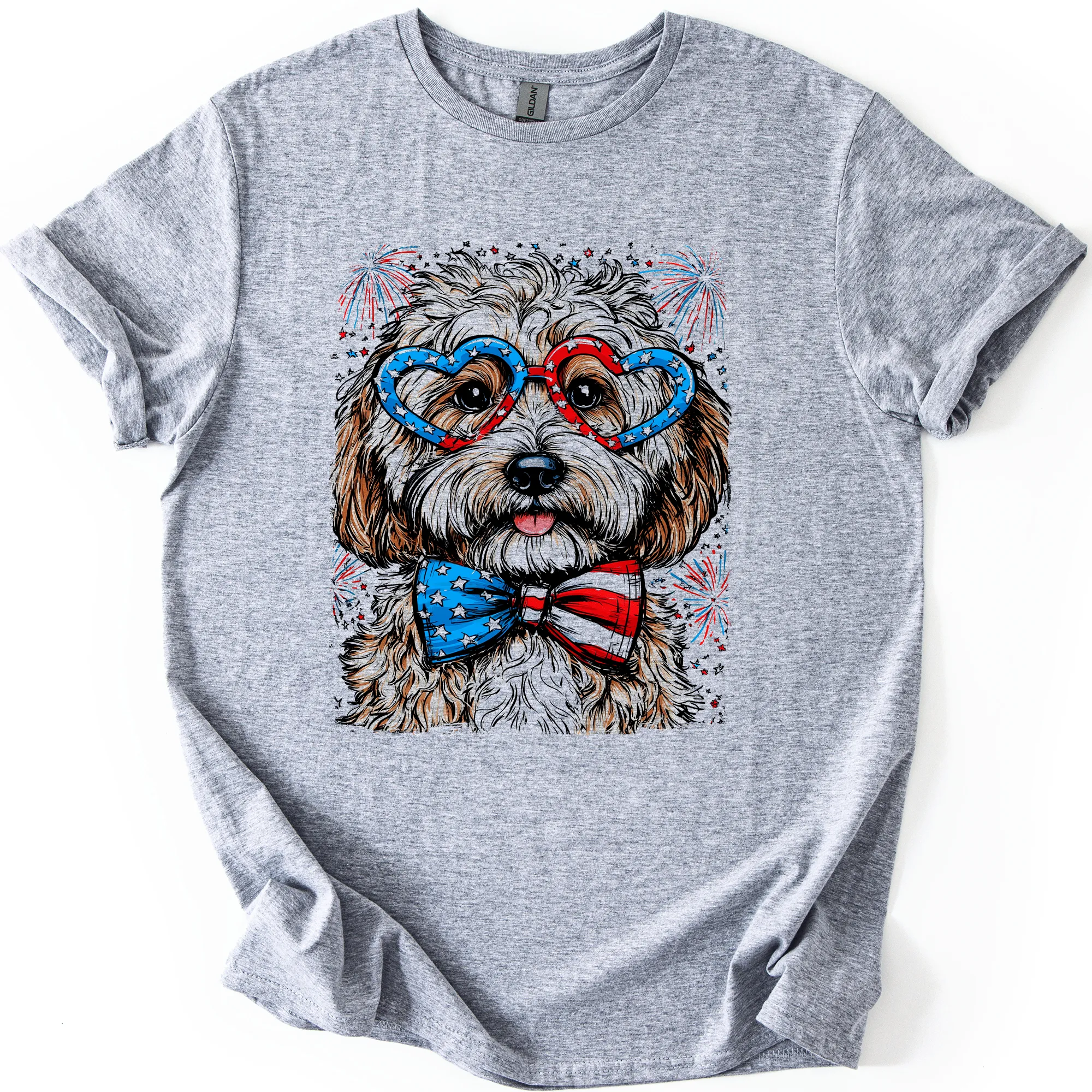 Cockapoo Patriotic Dog, USA, America, Pet Lover, 4th of July, Soft Style T-Shirt sold by Refinery Number One product image thumbnail 5