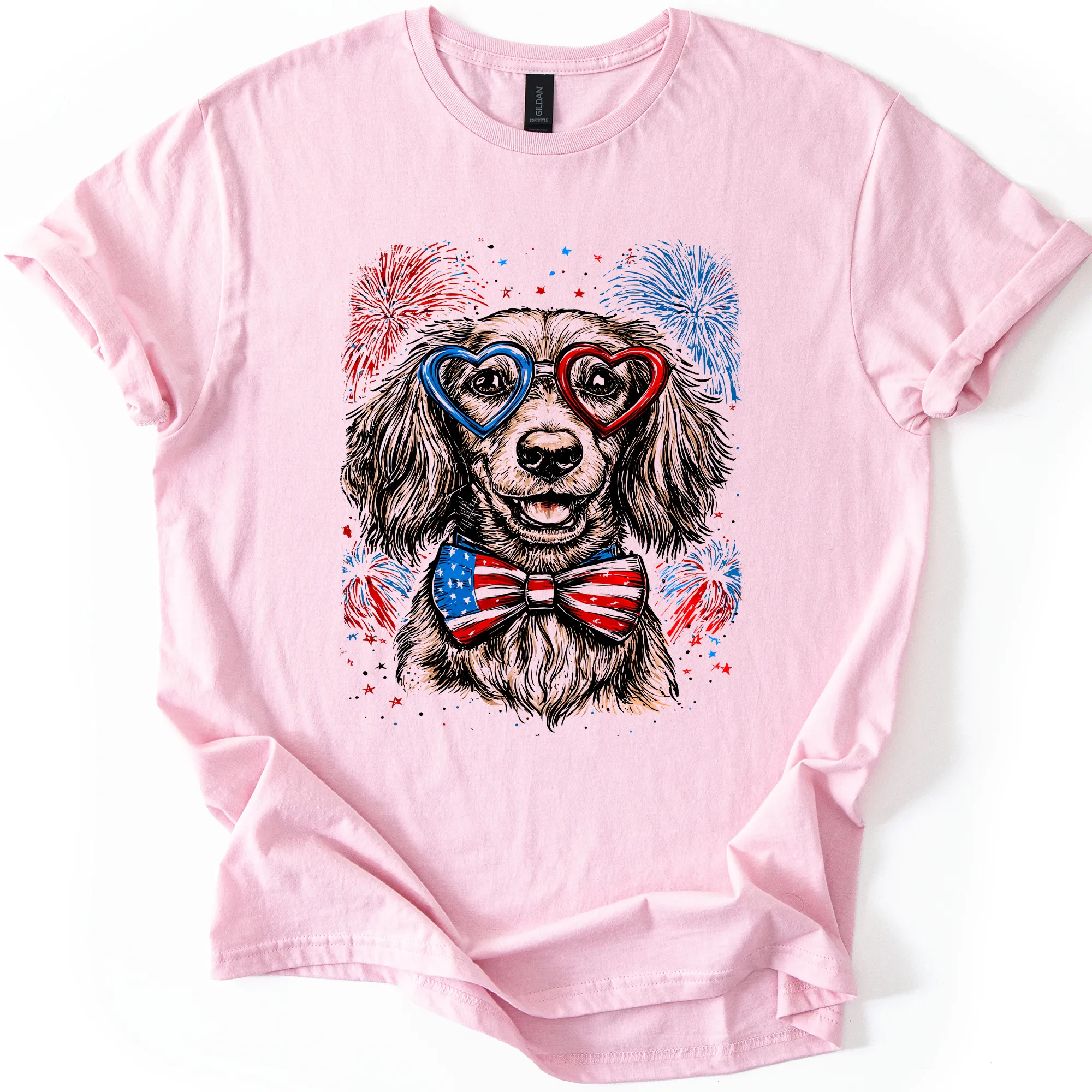 Dachshund Patriotic Dog USA Flag Lover 4th of July Celebration Edition Graphic Tee sold by Refinery Number One product image thumbnail 3