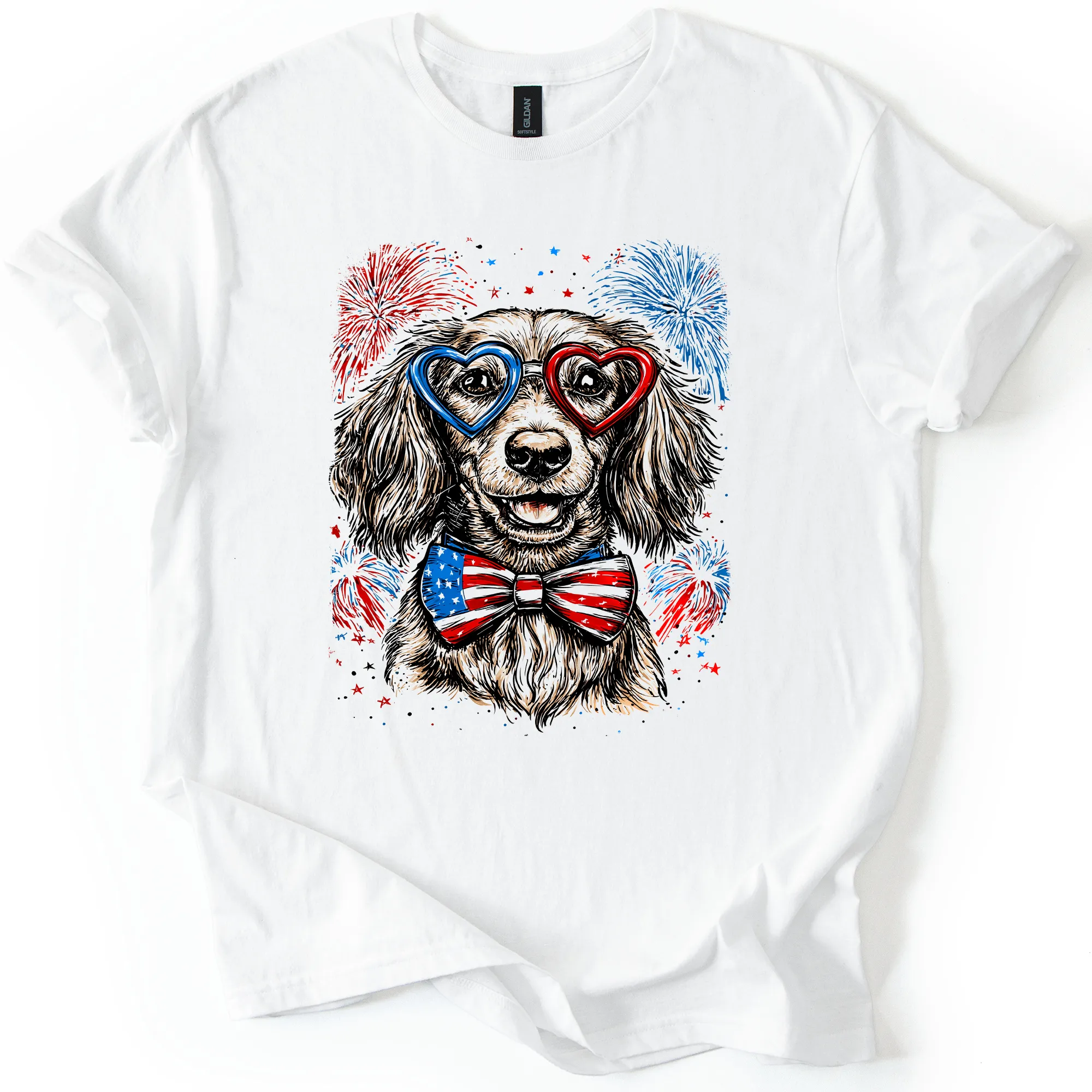 Dachshund Patriotic Dog USA Flag Lover 4th of July Celebration Edition Graphic Tee sold by Refinery Number One product image thumbnail 5