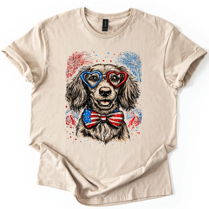 Dachshund Patriotic Dog, USA, America, Pet Lover, 4th of July, Soft Style T-Shirt sold by Refinery Number One