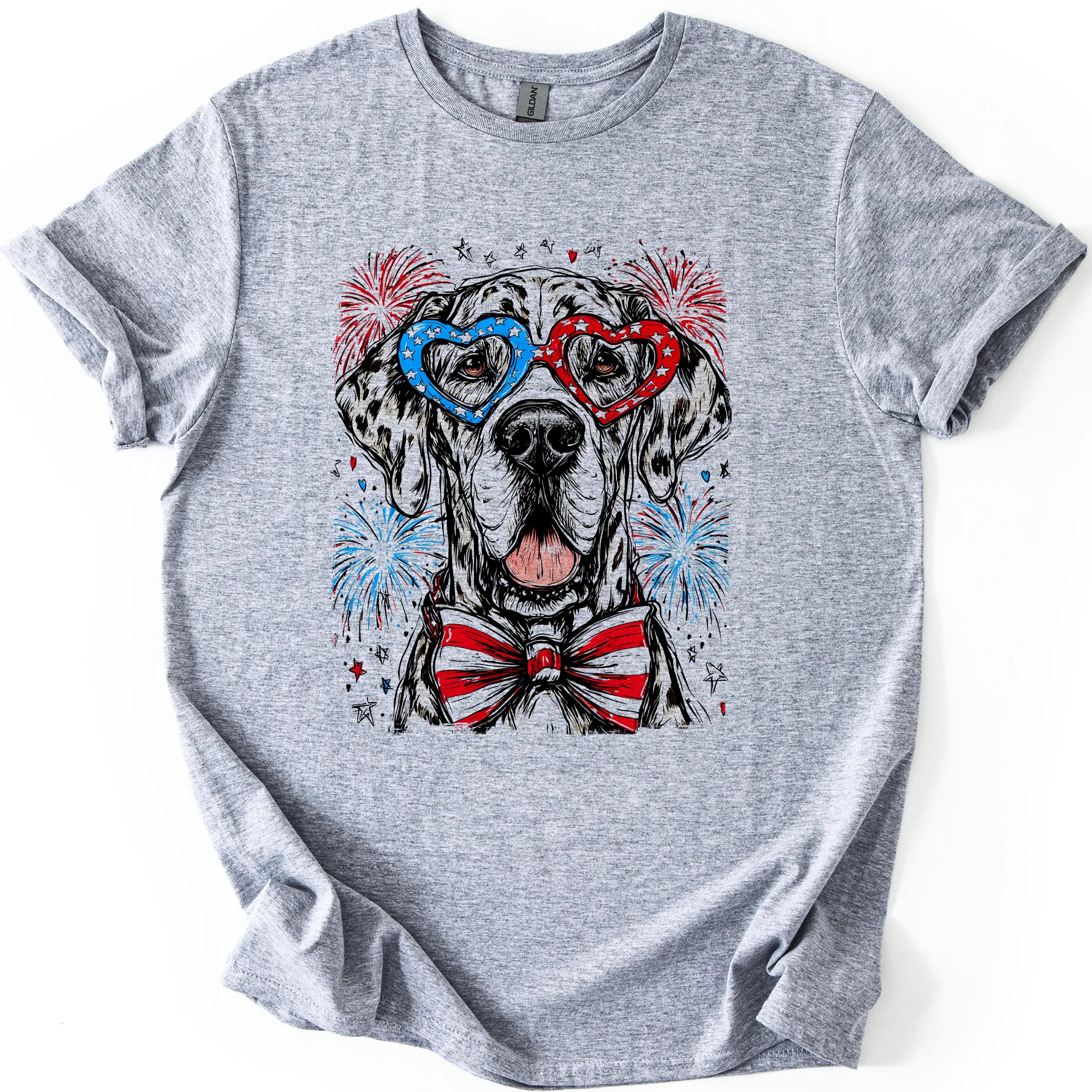 Great Dane Patriotic Dog, USA, America, Pet Lover, 4th of July, Soft Style T-Shirt sold by Refinery Number One product image thumbnail 4