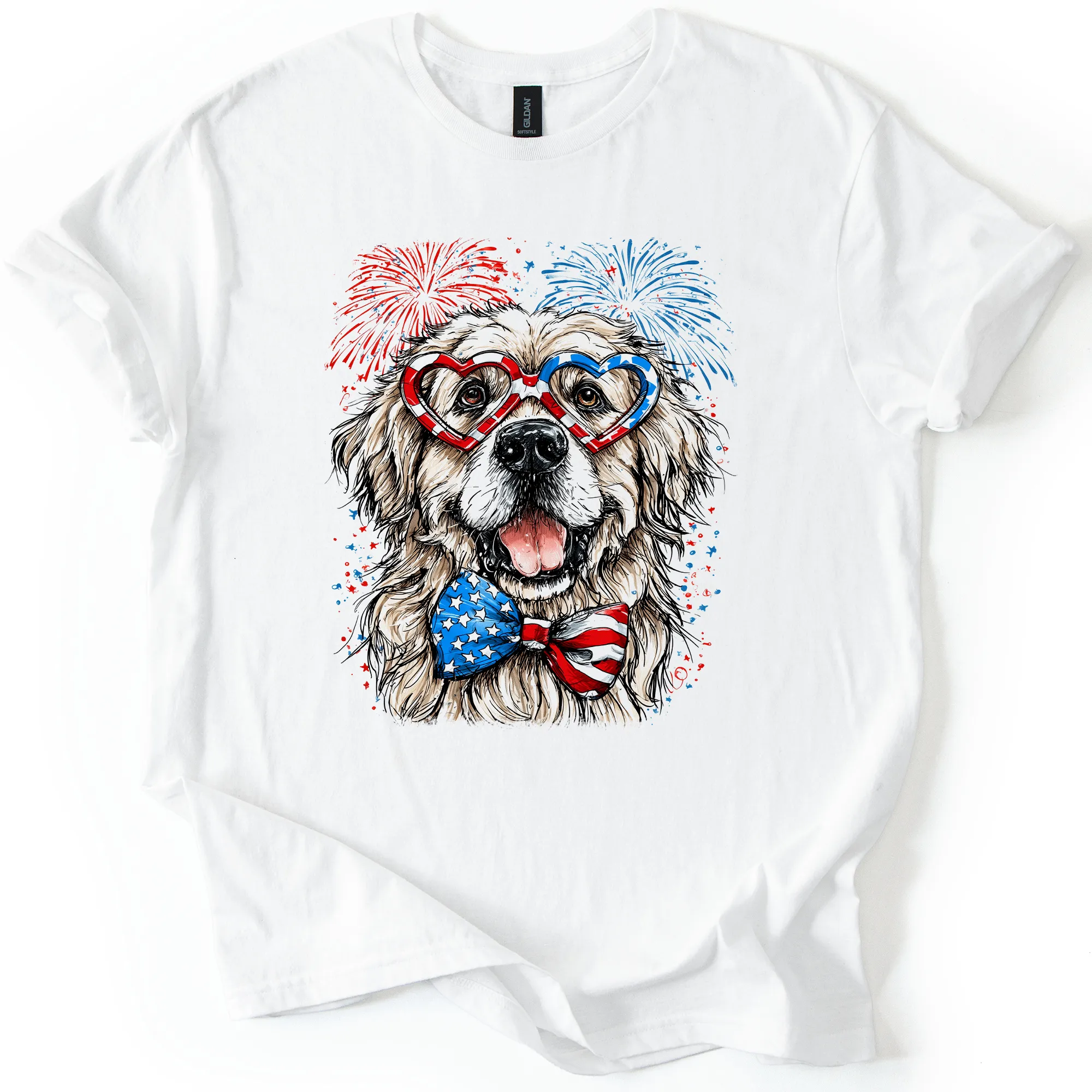 Great Pyrenees Patriotic Dog, USA, America, Pet Lover, 4th of July, Soft Style T-Shirt sold by Refinery Number One product image thumbnail 5