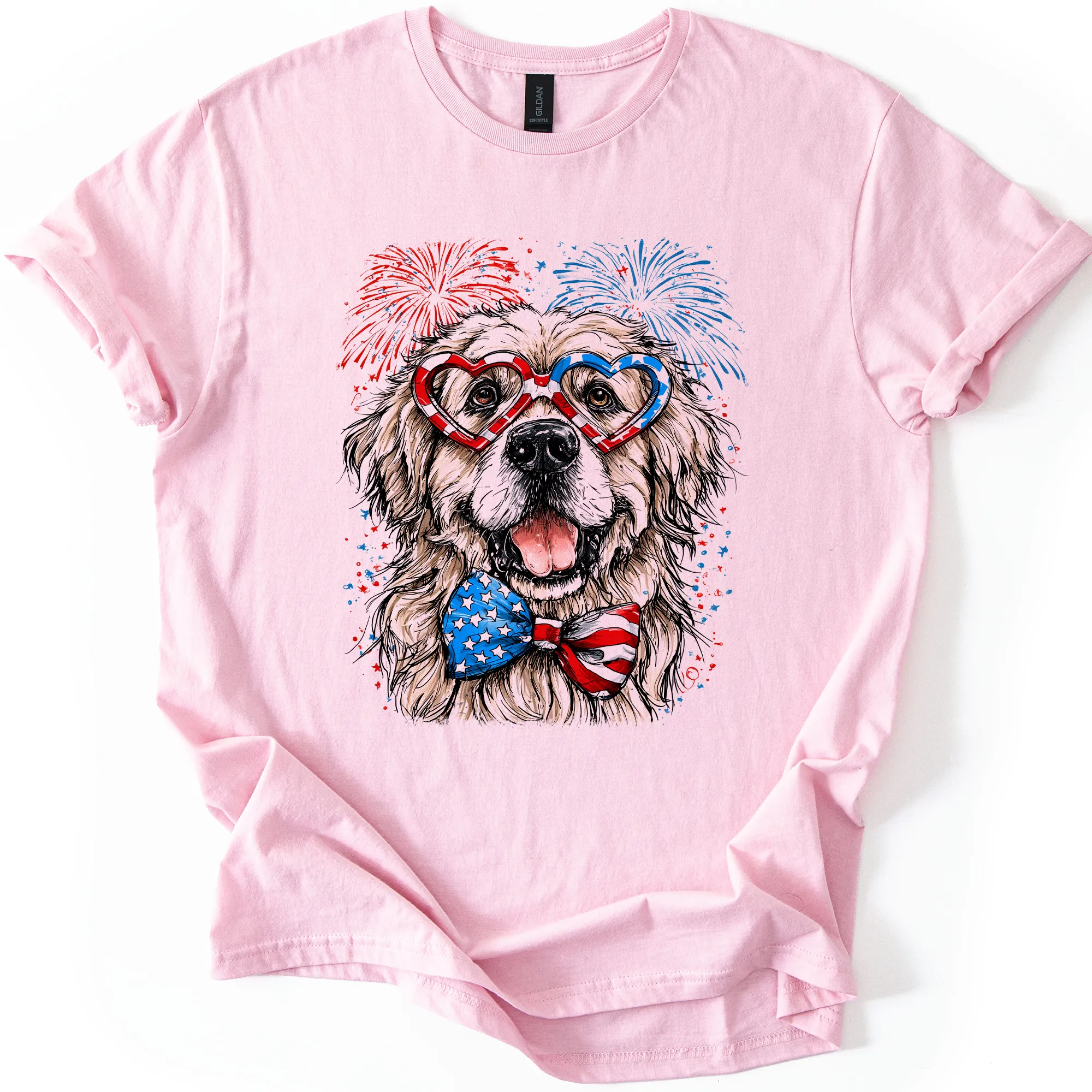 Great Pyrenees Patriotic Dog, USA, America, Pet Lover, 4th of July, Soft Style T-Shirt sold by Refinery Number One product image thumbnail 3