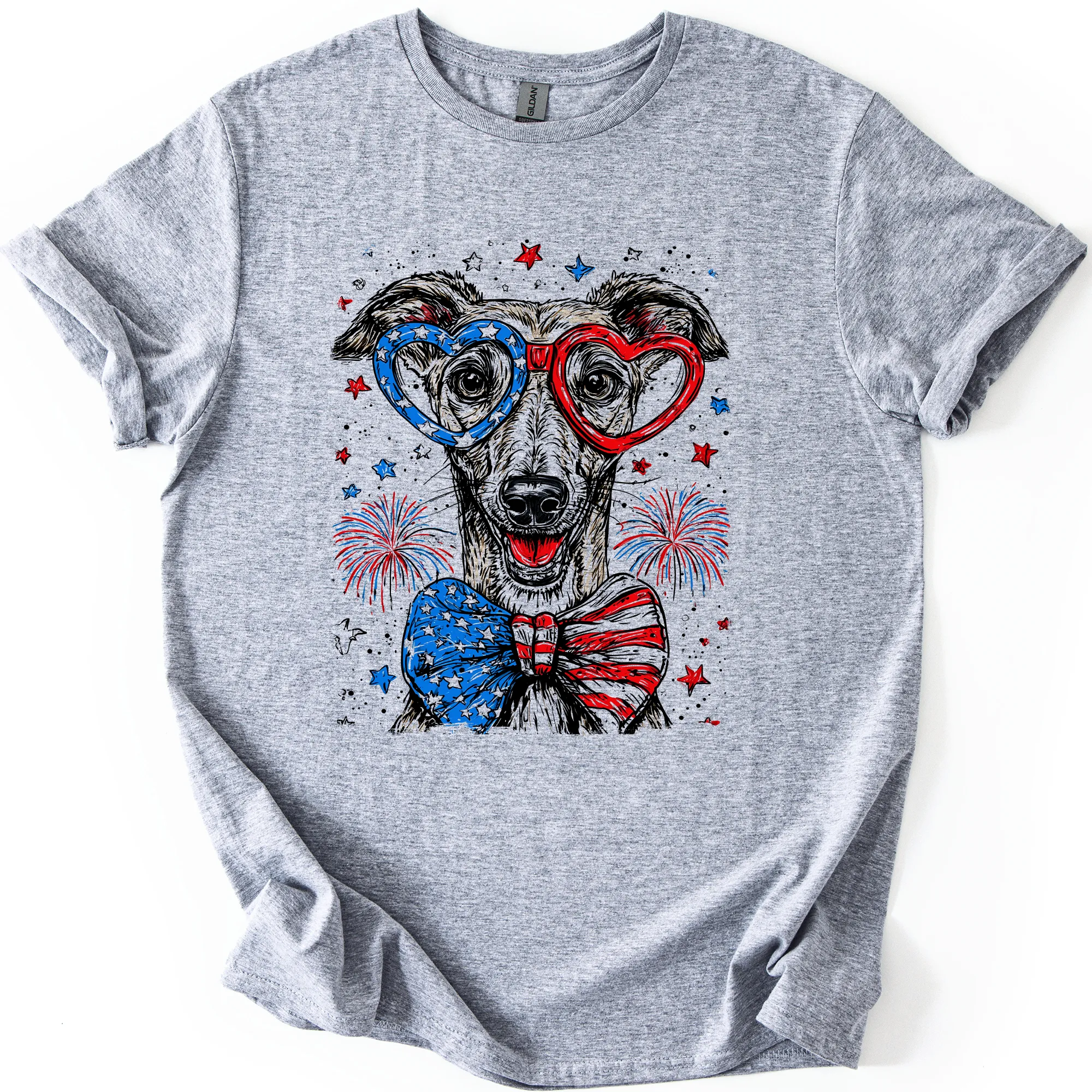 Greyhound Patriotic Dog, USA, America, Pet Lover, 4th of July, Soft Style T-Shirt sold by Refinery Number One product image thumbnail 5
