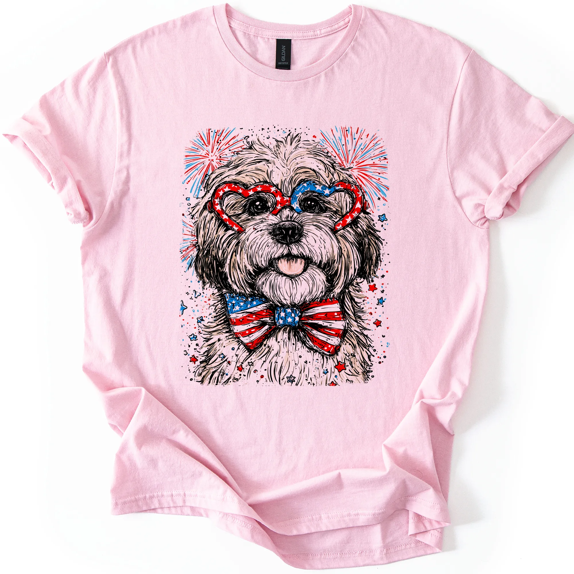 Havanese Patriotic Dog, USA, America, Pet Lover, 4th of July, Soft Style T-Shirt sold by Refinery Number One product image thumbnail 2