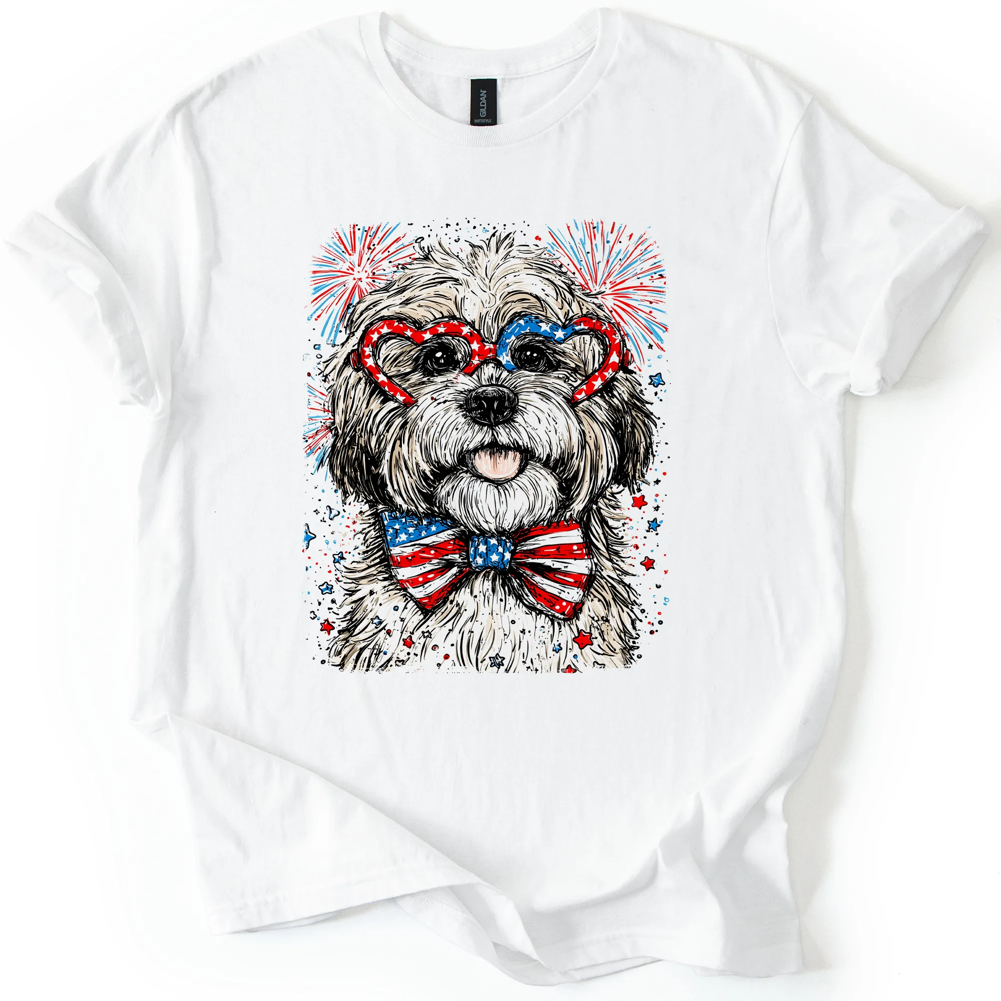Havanese Patriotic Dog, USA, America, Pet Lover, 4th of July, Soft Style T-Shirt sold by Refinery Number One product image thumbnail 5