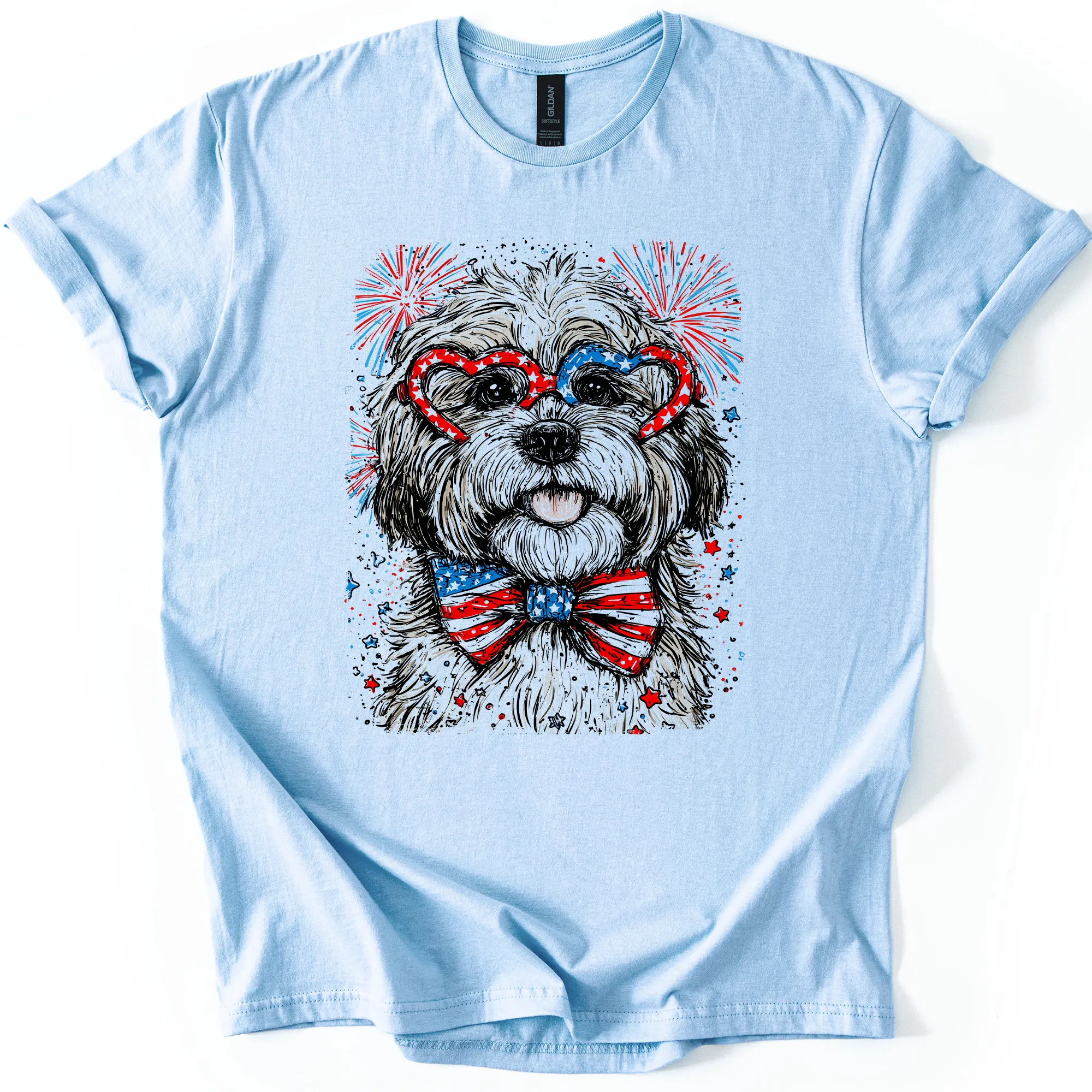 Havanese Patriotic Dog, USA, America, Pet Lover, 4th of July, Soft Style T-Shirt sold by Refinery Number One
