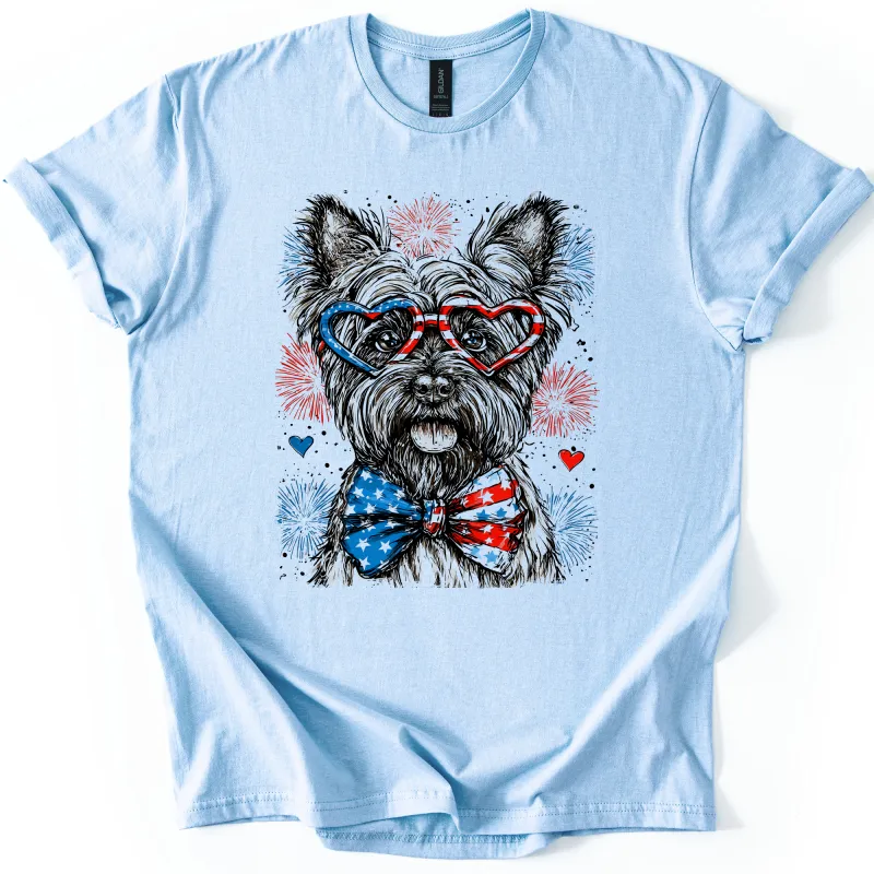 Scottish Terrier Patriotic Dog, USA, America, Pet Lover, 4th of July, Soft Style T-Shirt sold by Refinery Number One