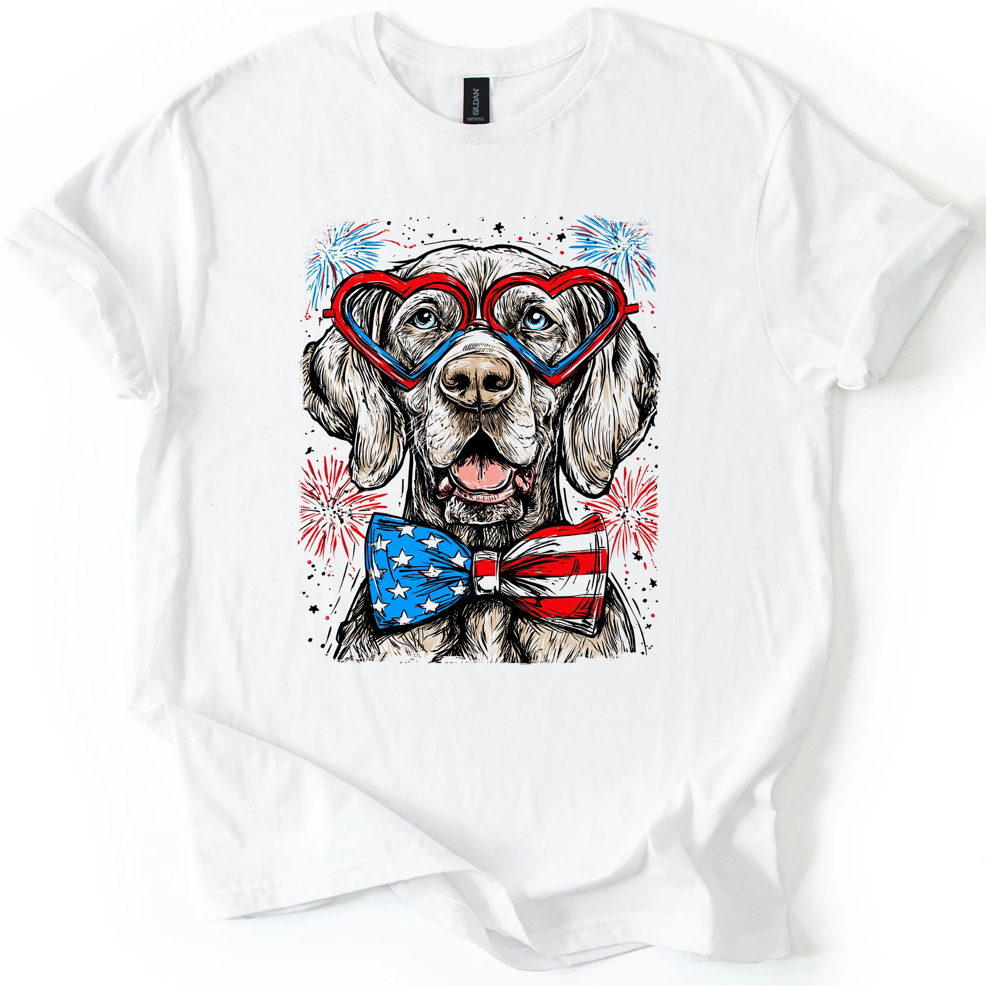 Weimaraner Patriotic Dog, USA, America, Pet Lover, 4th of July, Soft Style T-Shirt sold by Refinery Number One product image thumbnail 5