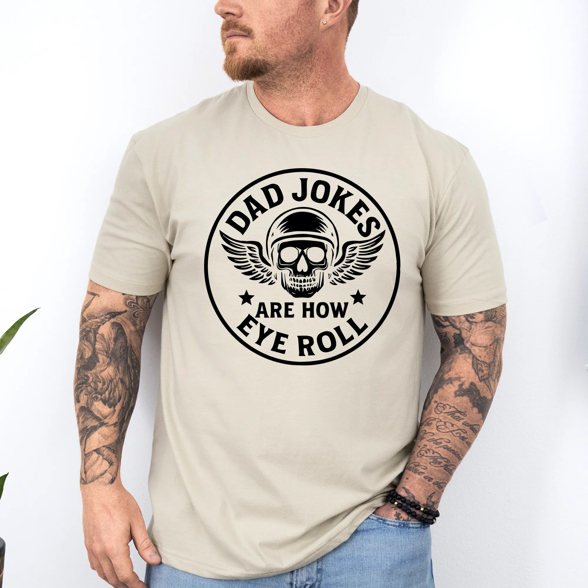 Dad Jokes Are How Eye Roll, Funny, Father's Day, Husband, Guy Gift, Brother, Soft Style T-Shirt sold by Refinery Number One product image thumbnail 2