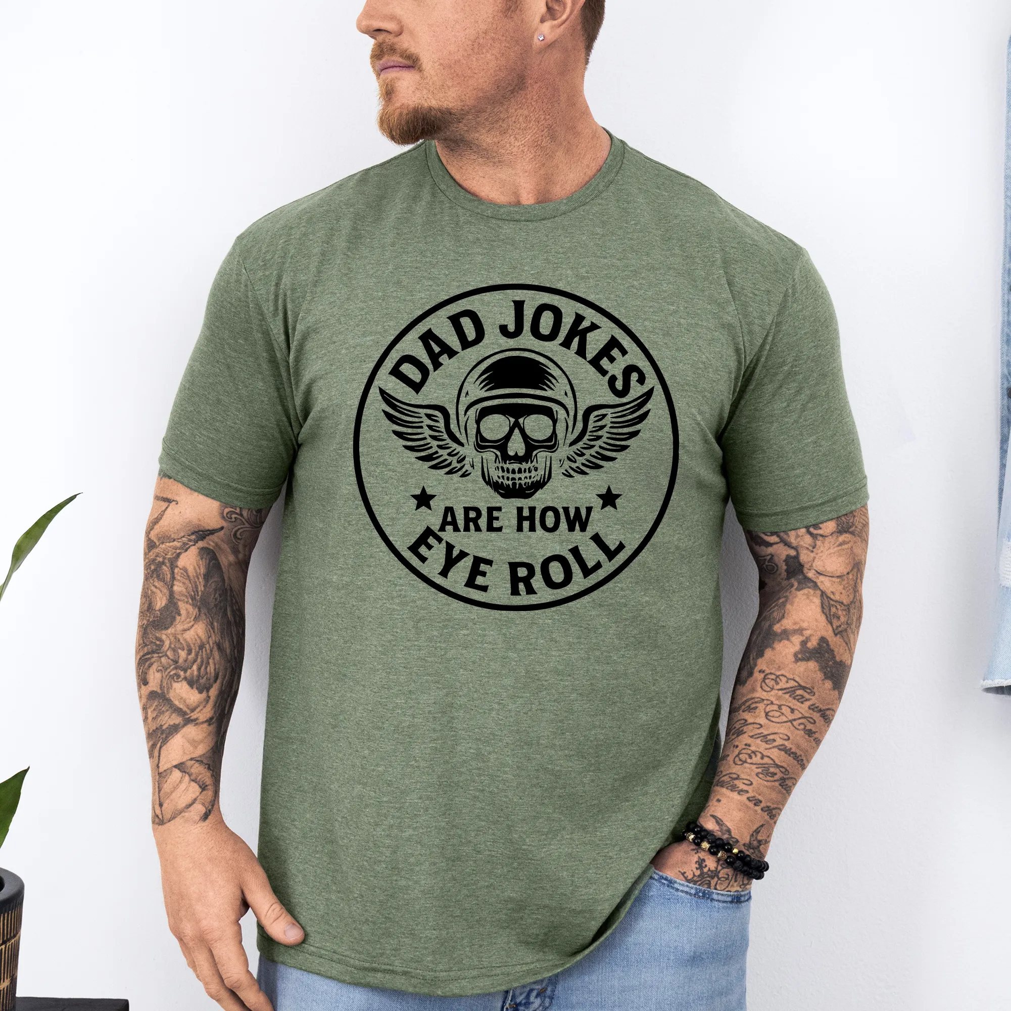 Dad Jokes Are How Eye Roll, Funny, Father's Day, Husband, Guy Gift, Brother, Soft Style T-Shirt sold by Refinery Number One product image thumbnail 5