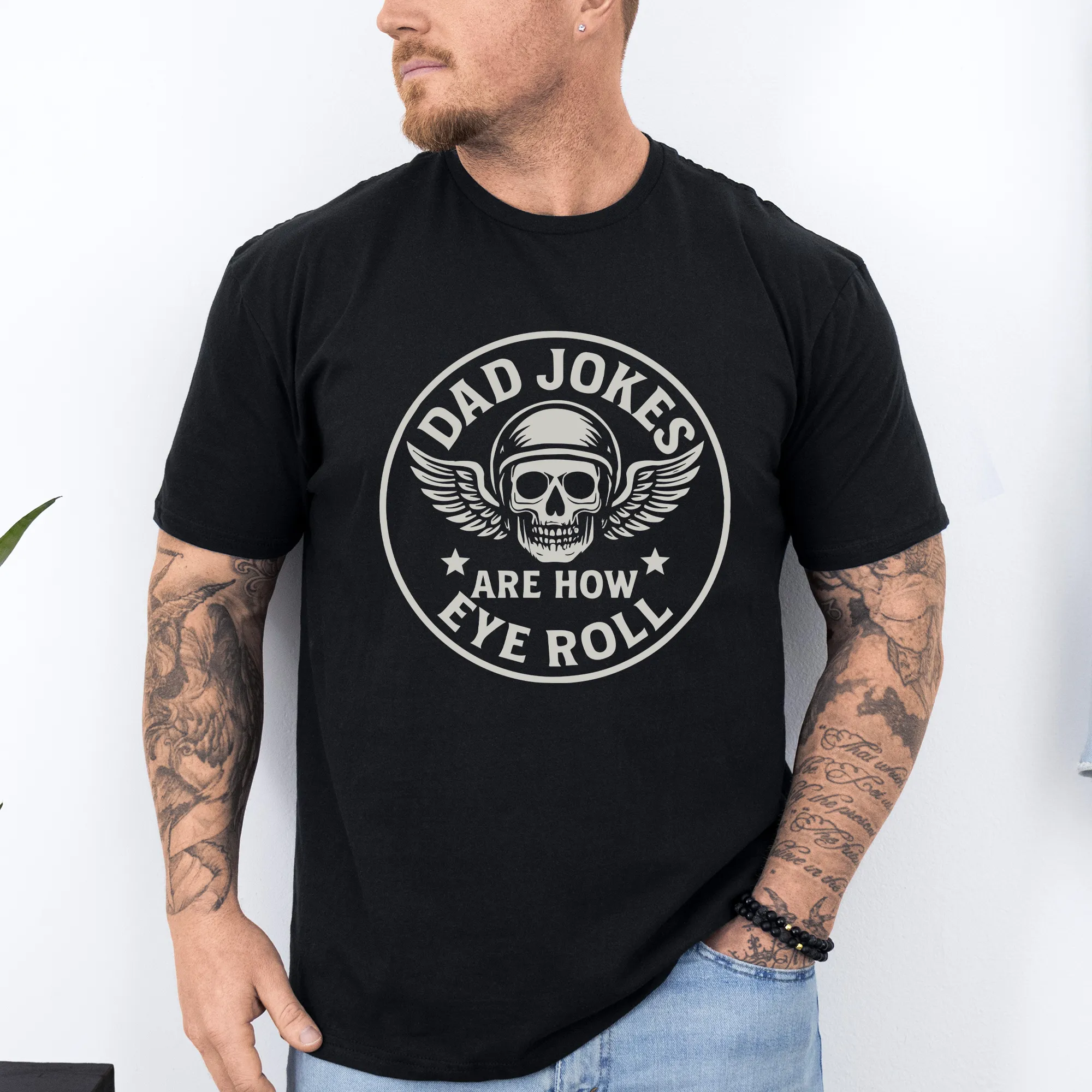 Dad Jokes Are How Eye Roll, Funny, Father's Day, Husband, Guy Gift, Brother, Soft Style T-Shirt sold by Refinery Number One product image thumbnail 3