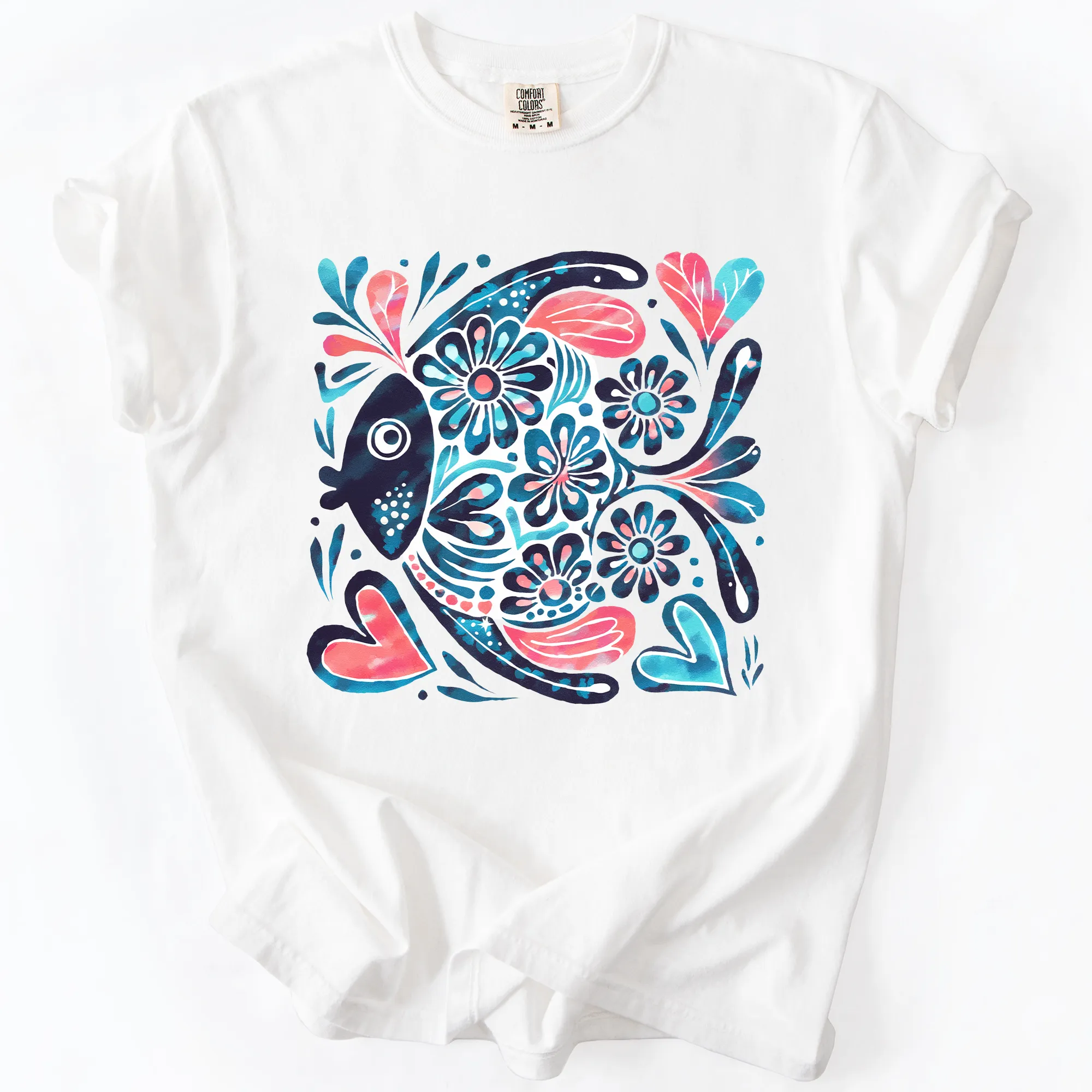 Watercolor Fish, Gorgeous, Summer, Beach, Sunshine, Comfort Colors T-Shirt sold by Refinery Number One product image thumbnail 3