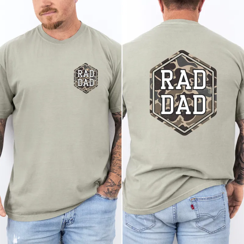 Rad Dad, Camo, Camouflage, Father's Day, Husband, Guy Gift, Old School, Brother, Comfort Colors T-Shirt sold by Refinery Number One