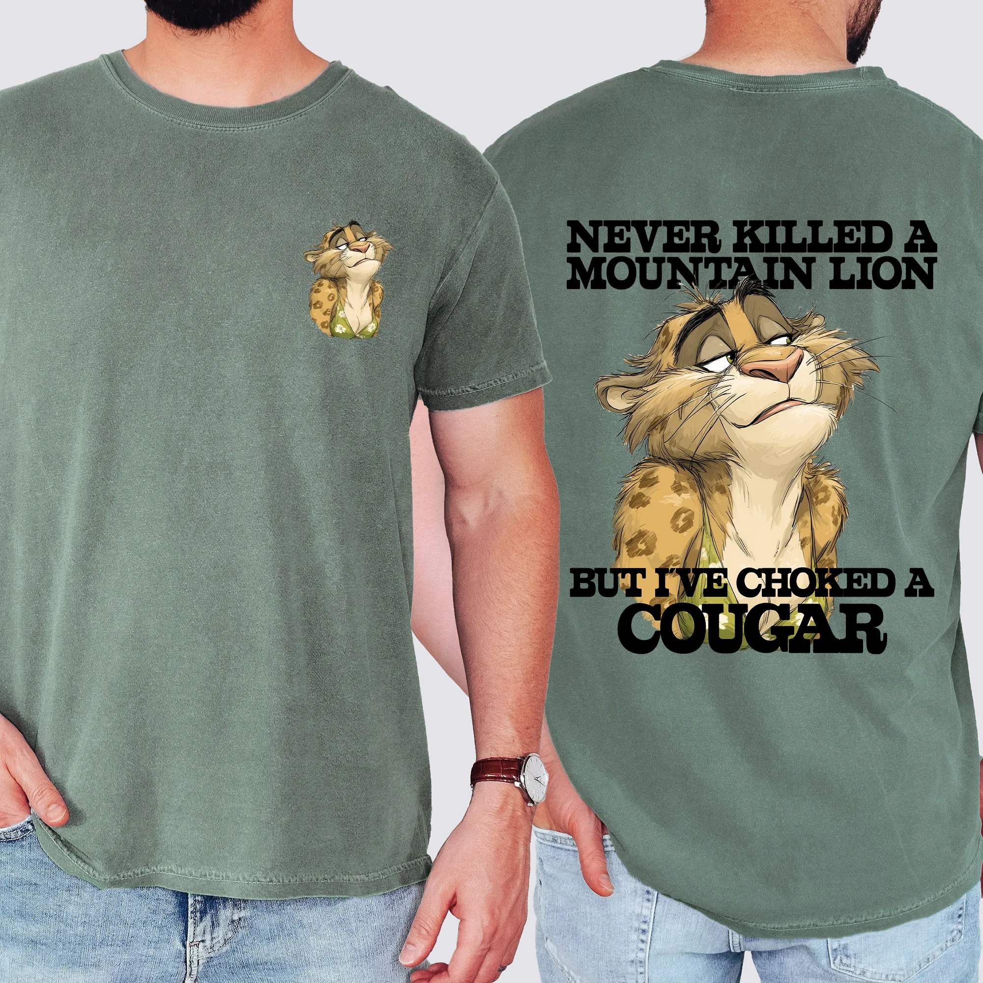 Never Killed A Mountain Lion, But I've Choked A Cougar, Funny, Brother, Dad, Father's Day, Husband, Guy Gift, Comfort Colors T-Shirt sold by Refinery Number One product image thumbnail 5