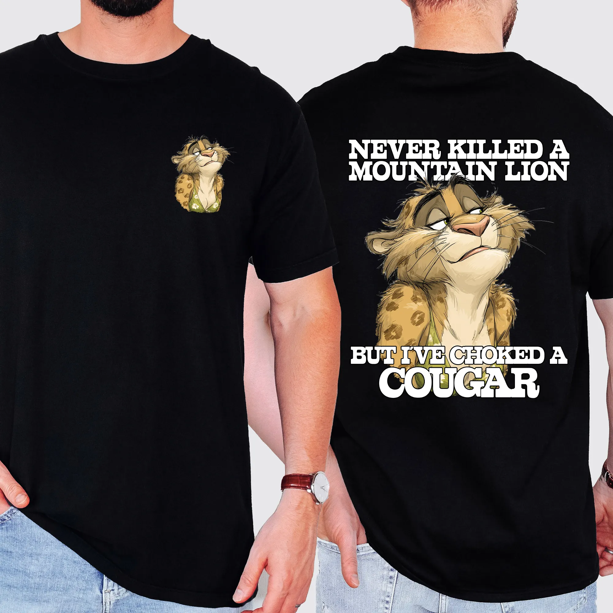 Never Killed A Mountain Lion, But I've Choked A Cougar, Funny, Brother, Dad, Father's Day, Husband, Guy Gift, Comfort Colors T-Shirt sold by Refinery Number One