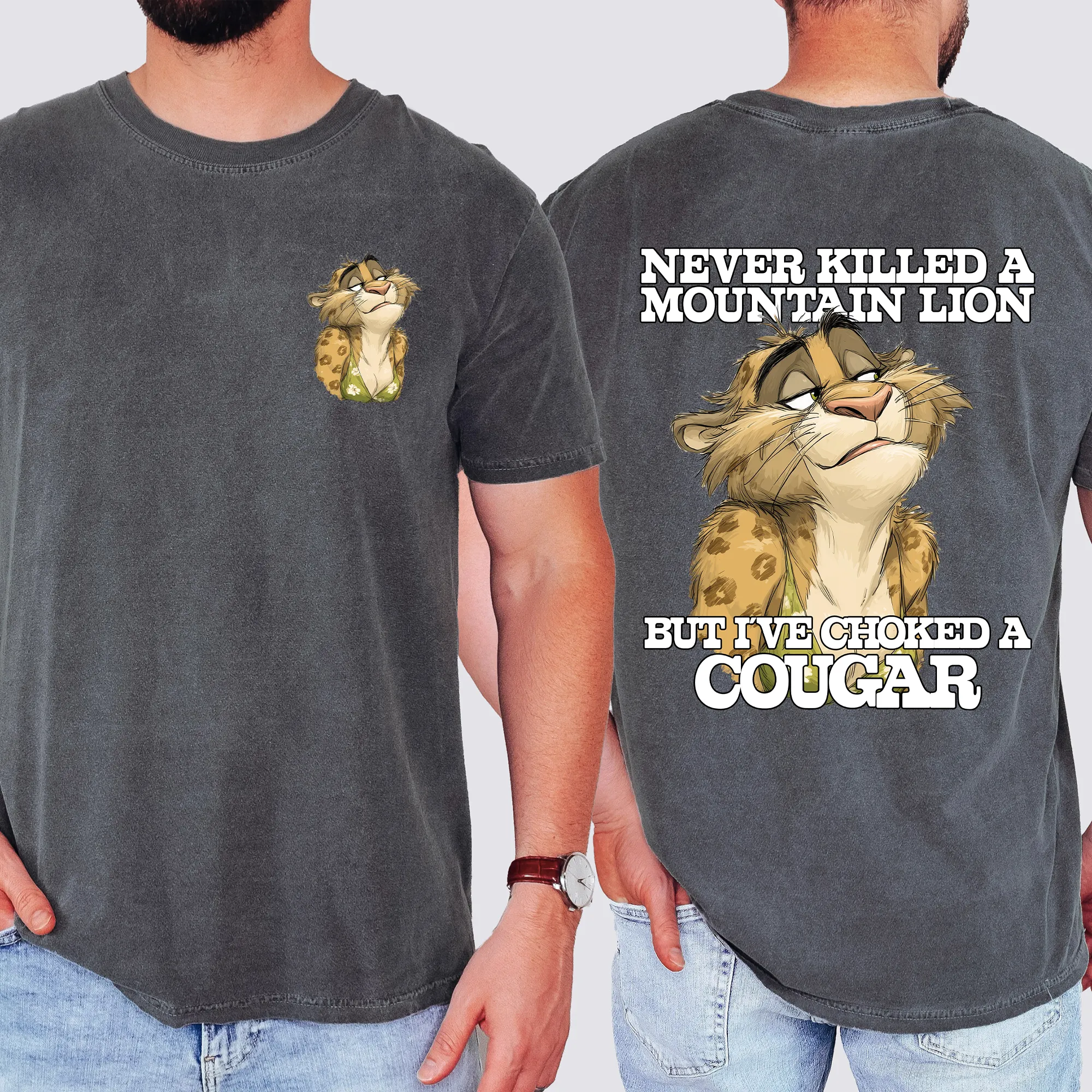 Never Killed A Mountain Lion, But I've Choked A Cougar, Funny, Brother, Dad, Father's Day, Husband, Guy Gift, Comfort Colors T-Shirt sold by Refinery Number One product image thumbnail 3