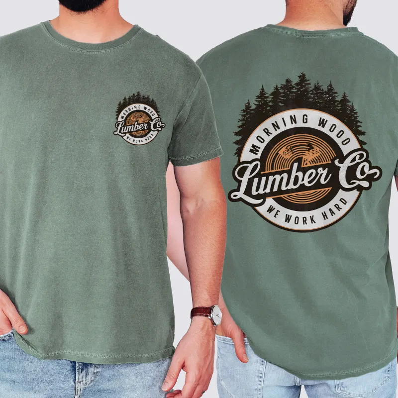 Morning Wood Lumber, Funny, Dad, Father's Day, Husband, Brother, Guy Gift, Comfort Colors T-Shirt sold by Refinery Number One