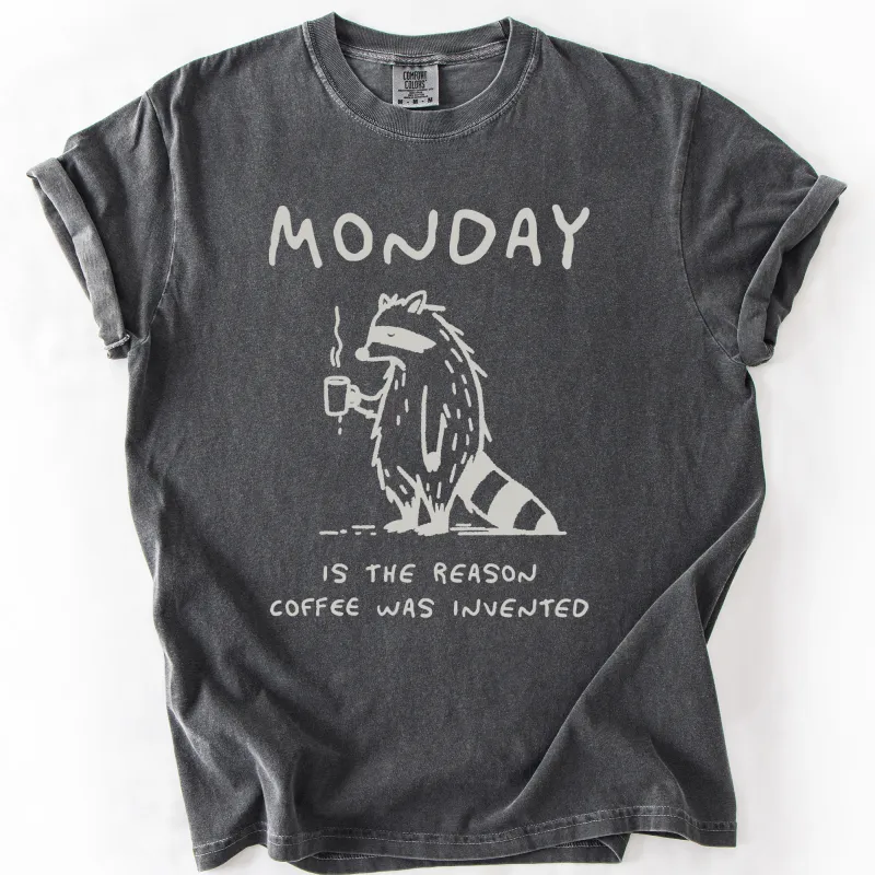 Monday, Raccoon, Coffee, Funny, Comfort Colors T-Shirt sold by Refinery Number One