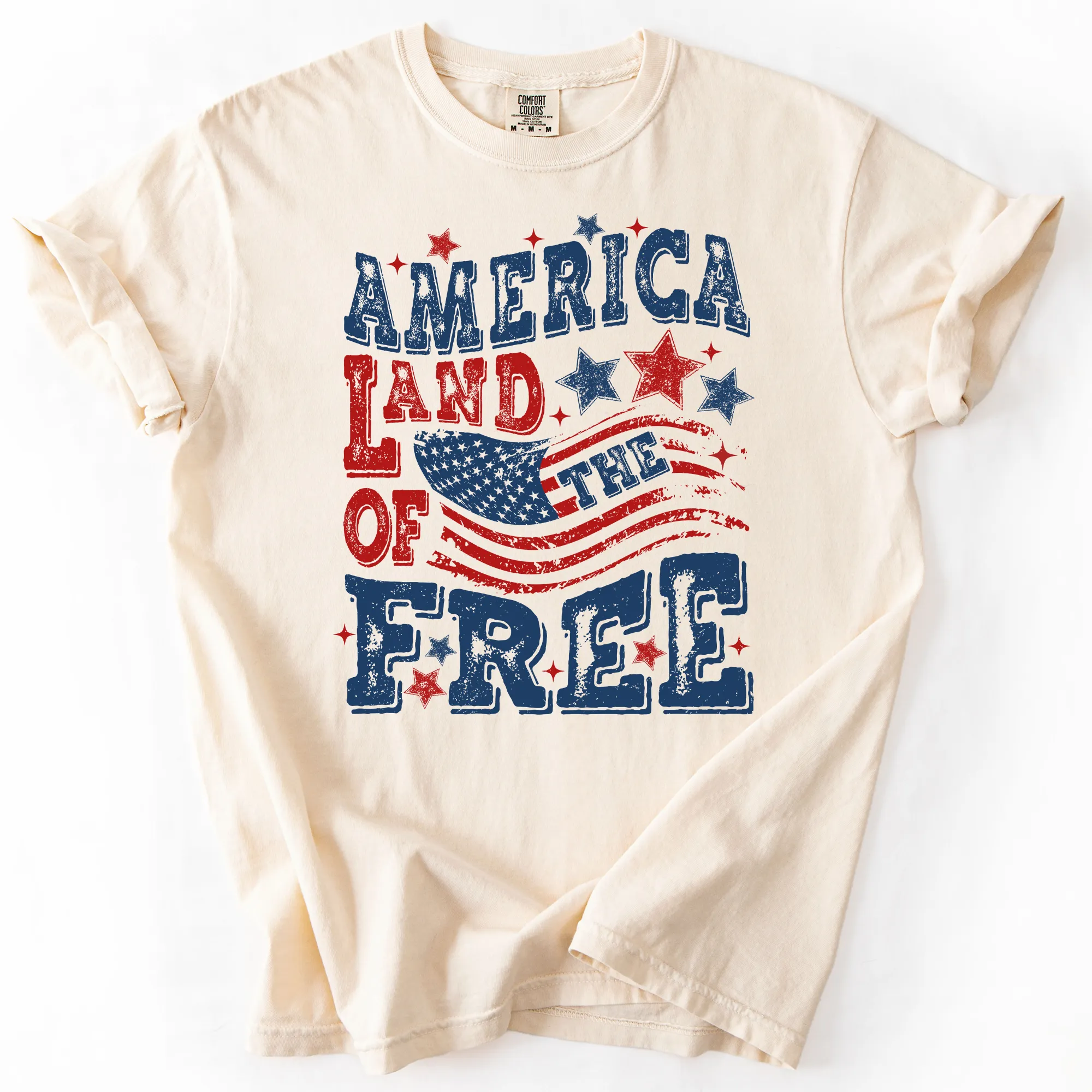 Land Of The Free, Fourth Of July, Patriotic, USA, America, Comfort Colors T-Shirt sold by Refinery Number One product image thumbnail 3