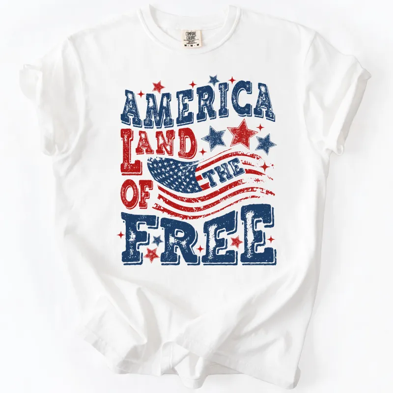 Land Of The Free, Fourth Of July, Patriotic, USA, America, Comfort Colors T-Shirt sold by Refinery Number One