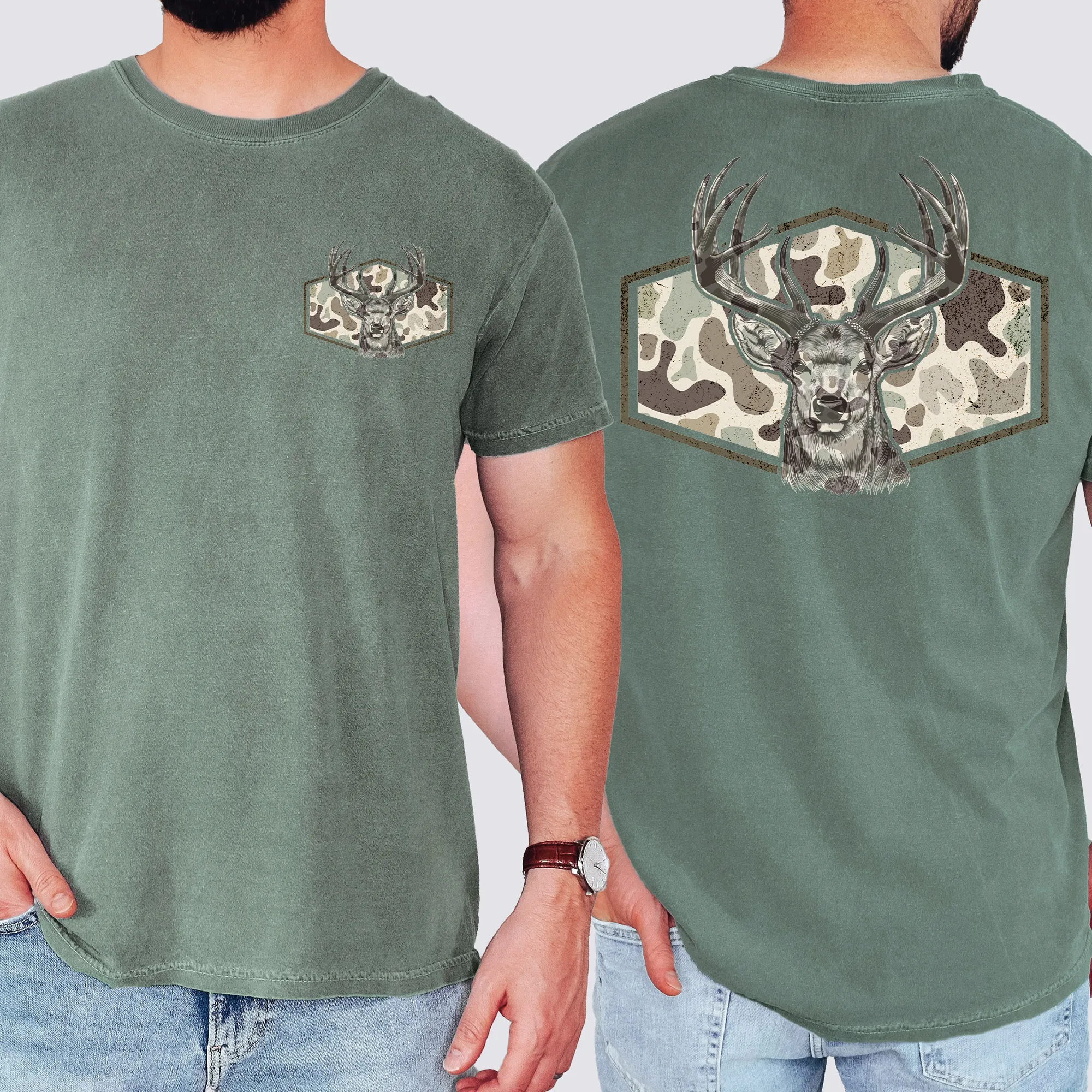 Deer Hunting, Camo, Camouflage, Dad, Father's Day, Husband, Guy Gift, Old School, Comfort Colors T-Shirt sold by Refinery Number One product image thumbnail 5