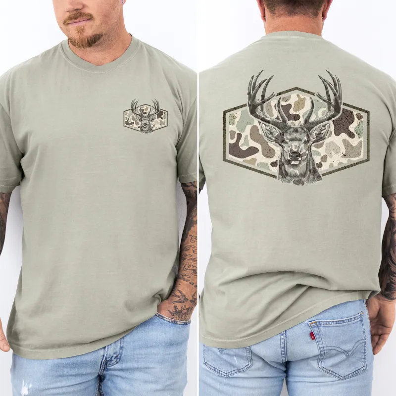 Deer Hunting, Camo, Camouflage, Dad, Father's Day, Husband, Guy Gift, Old School, Comfort Colors T-Shirt sold by Refinery Number One