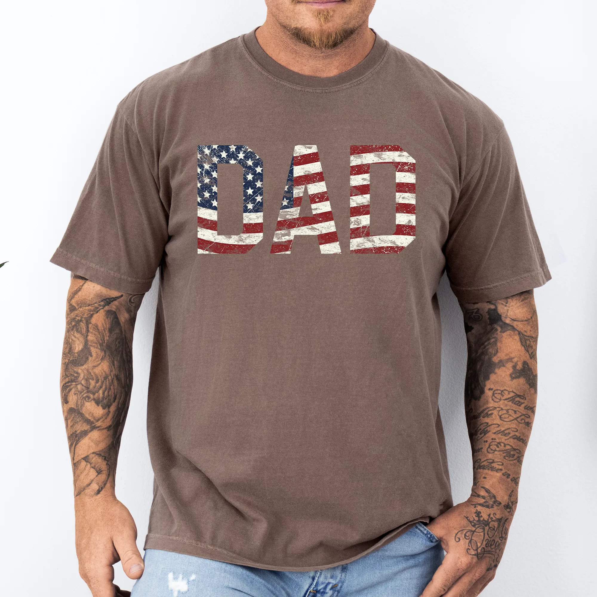 Dad, Patriotic, American Flag, Stars Stripes, Father's Day, Fourth of July, USA, Comfort Colors T-Shirt sold by Refinery Number One product image thumbnail 4
