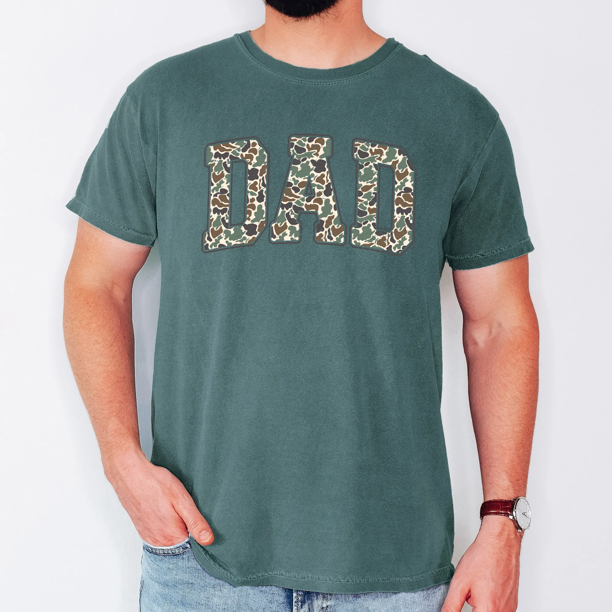 Dad's Camo Classic Old School Camouflage Outdoorsman Tribute For Fathers Husbands Brothers And Dads Comfort Colors Tee sold by Refinery Number One product image thumbnail 2