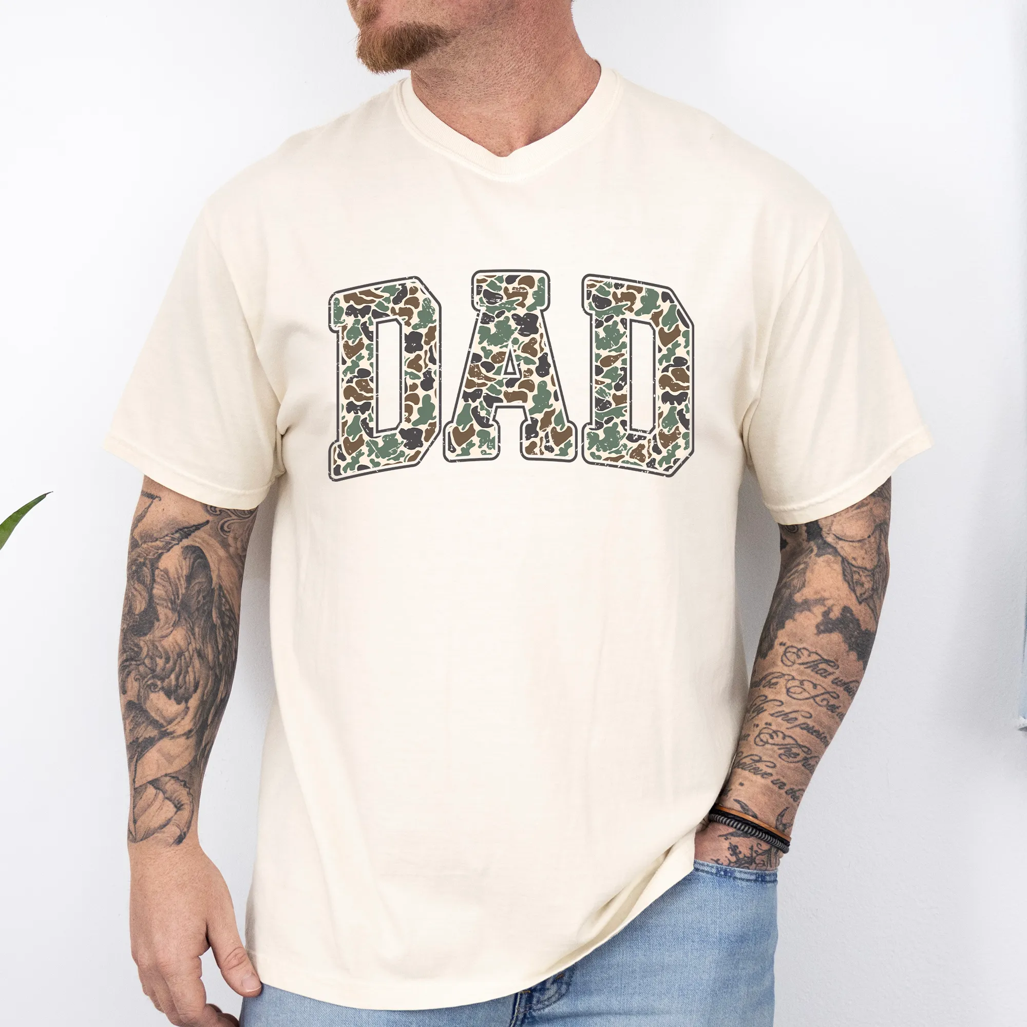 Dad's Camo Classic Old School Camouflage Outdoorsman Tribute For Fathers Husbands Brothers And Dads Comfort Colors Tee sold by Refinery Number One product image thumbnail 5