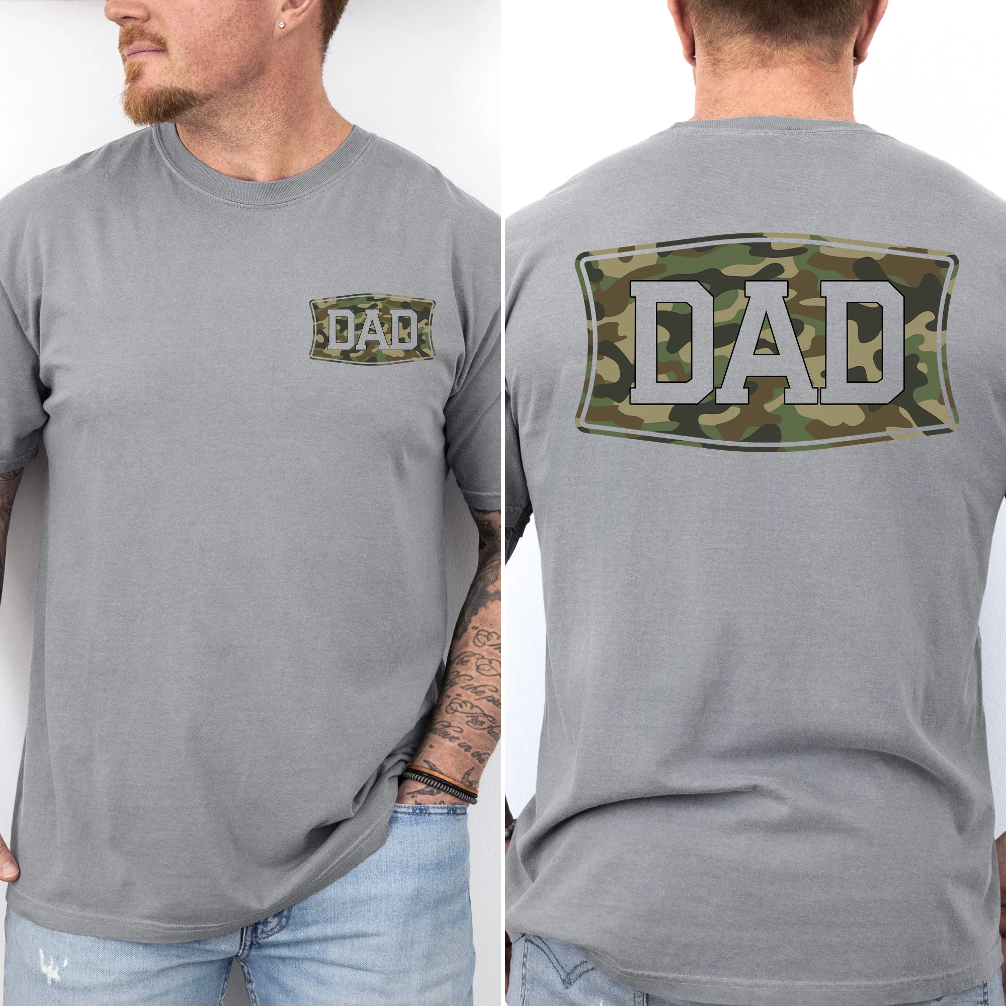 Dad, Camo, Camouflage, Father's Day, Husband, Guy Gift, Old School, Comfort Colors T-Shirt sold by Refinery Number One product image thumbnail 4