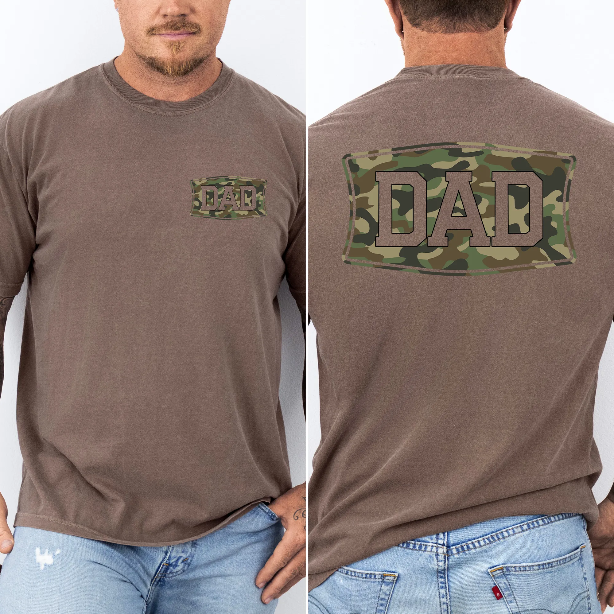 Dad, Camo, Camouflage, Father's Day, Husband, Guy Gift, Old School, Comfort Colors T-Shirt sold by Refinery Number One product image thumbnail 5