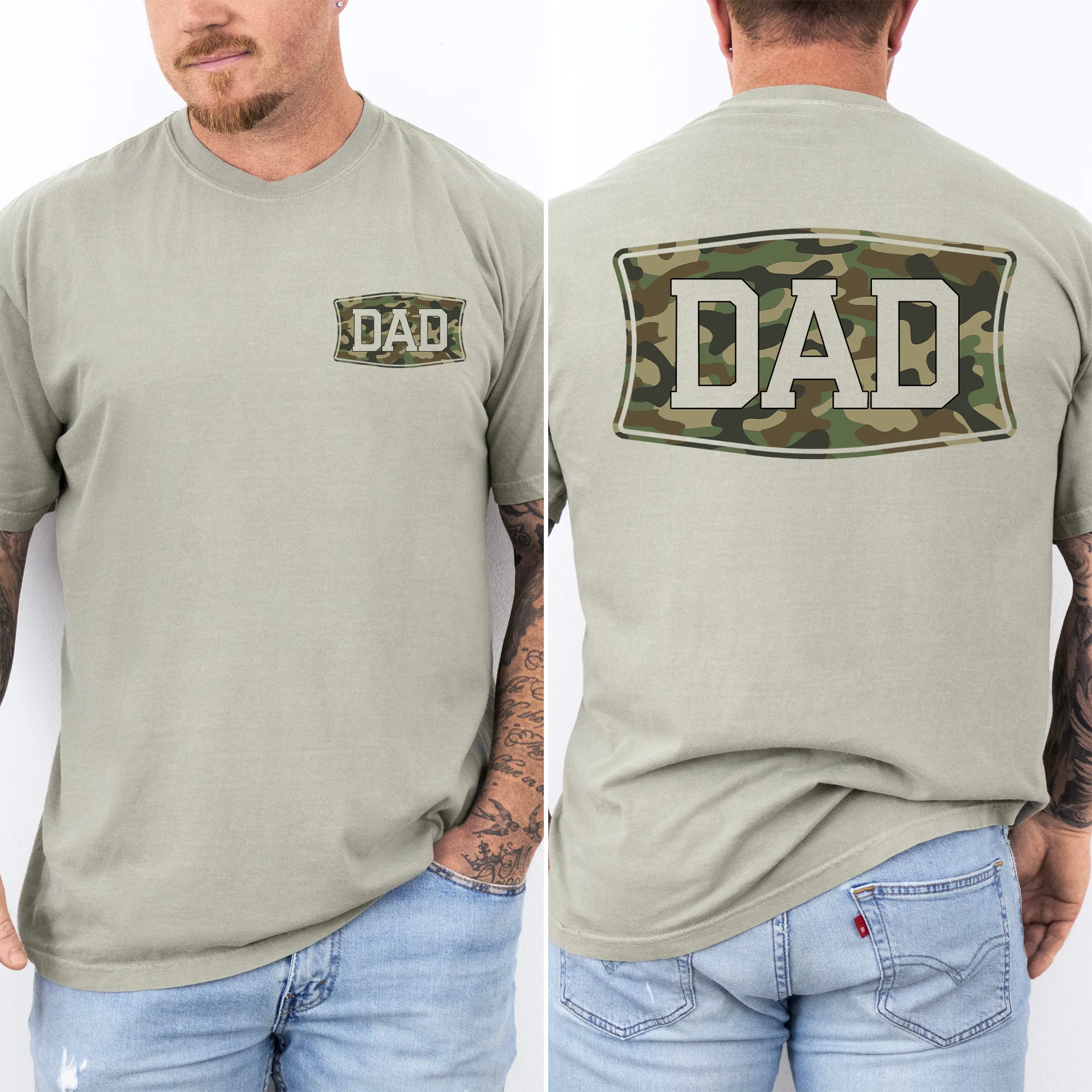 Dad, Camo, Camouflage, Father's Day, Husband, Guy Gift, Old School, Comfort Colors T-Shirt sold by Refinery Number One product image thumbnail 3