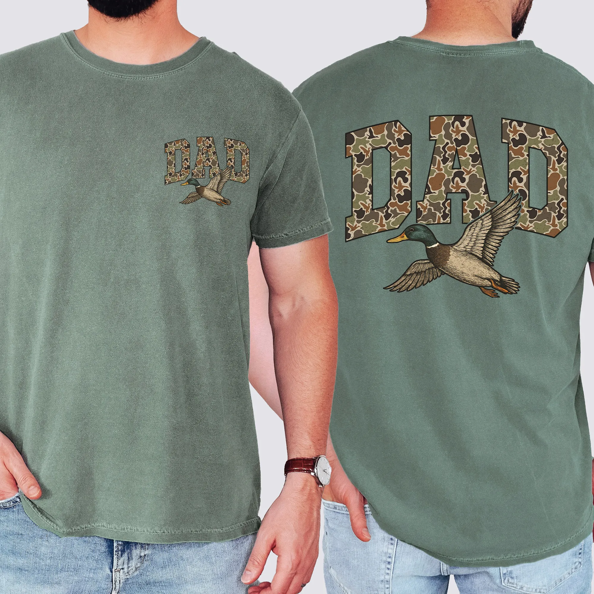 Dad, Camo, Camouflage, Duck, Father's Day, Husband, Guy Gift, Old School, Comfort Colors T-Shirt sold by Refinery Number One product image thumbnail 4