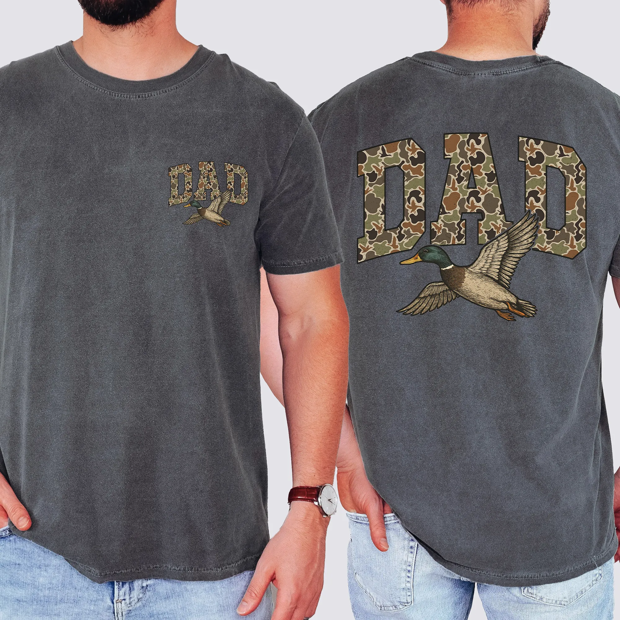 Dad, Camo, Camouflage, Duck, Father's Day, Husband, Guy Gift, Old School, Comfort Colors T-Shirt sold by Refinery Number One product image thumbnail 5