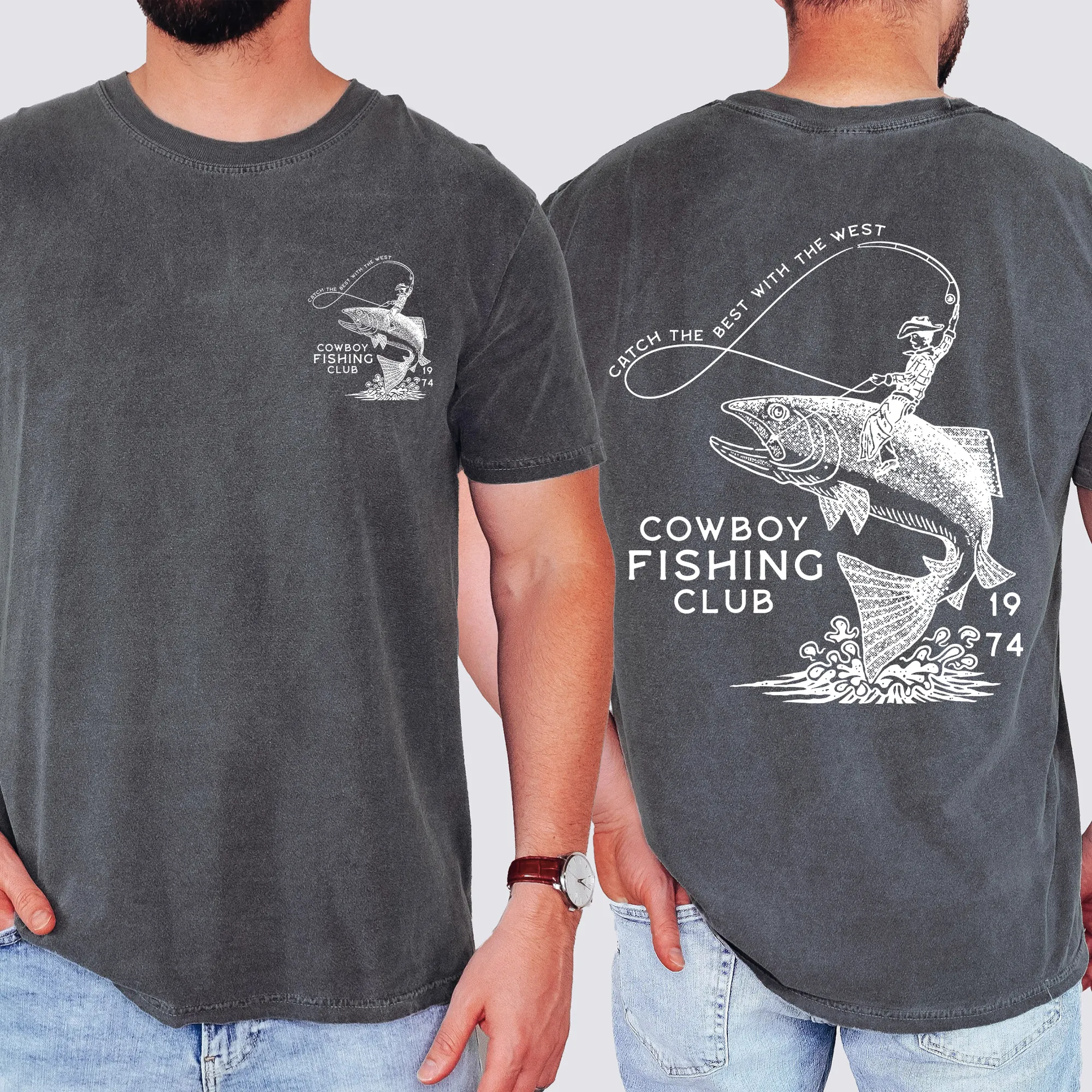 Cowboy Fishing Club, Dad, Father's Day, Boyfriend, Husband, Brother, Guy Gift, Comfort Colors T-Shirt sold by Refinery Number One product image thumbnail 3