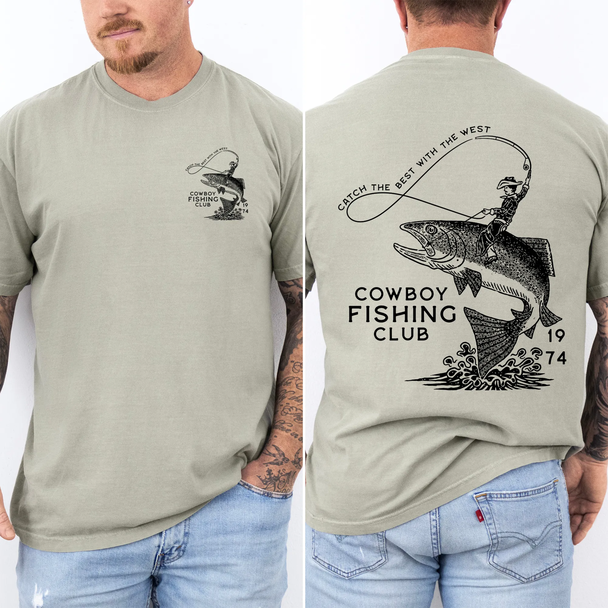 Cowboy Fishing Club, Dad, Father's Day, Boyfriend, Husband, Brother, Guy Gift, Comfort Colors T-Shirt sold by Refinery Number One product image thumbnail 2