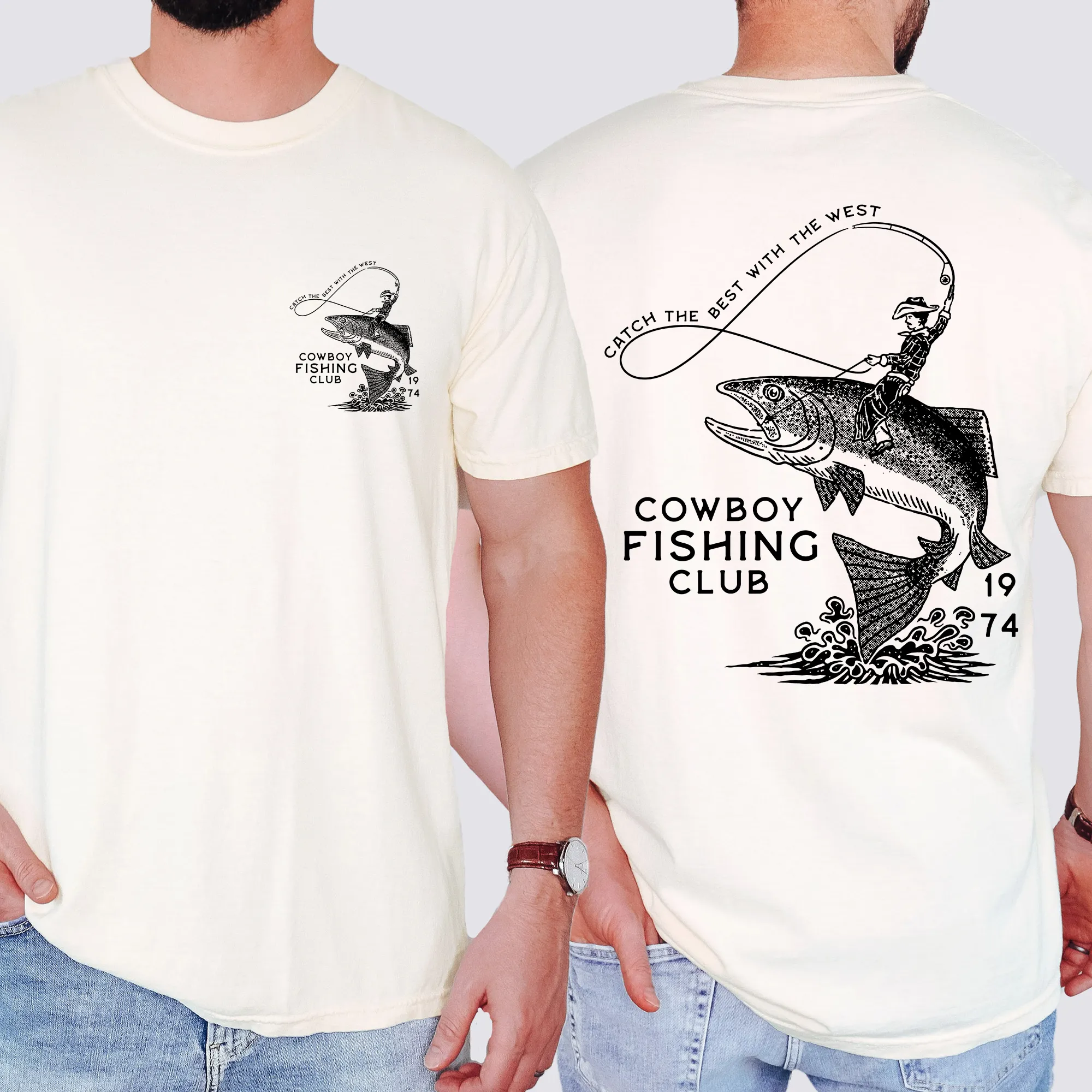 Cowboy Fishing Club, Dad, Father's Day, Boyfriend, Husband, Brother, Guy Gift, Comfort Colors T-Shirt sold by Refinery Number One product image thumbnail 4