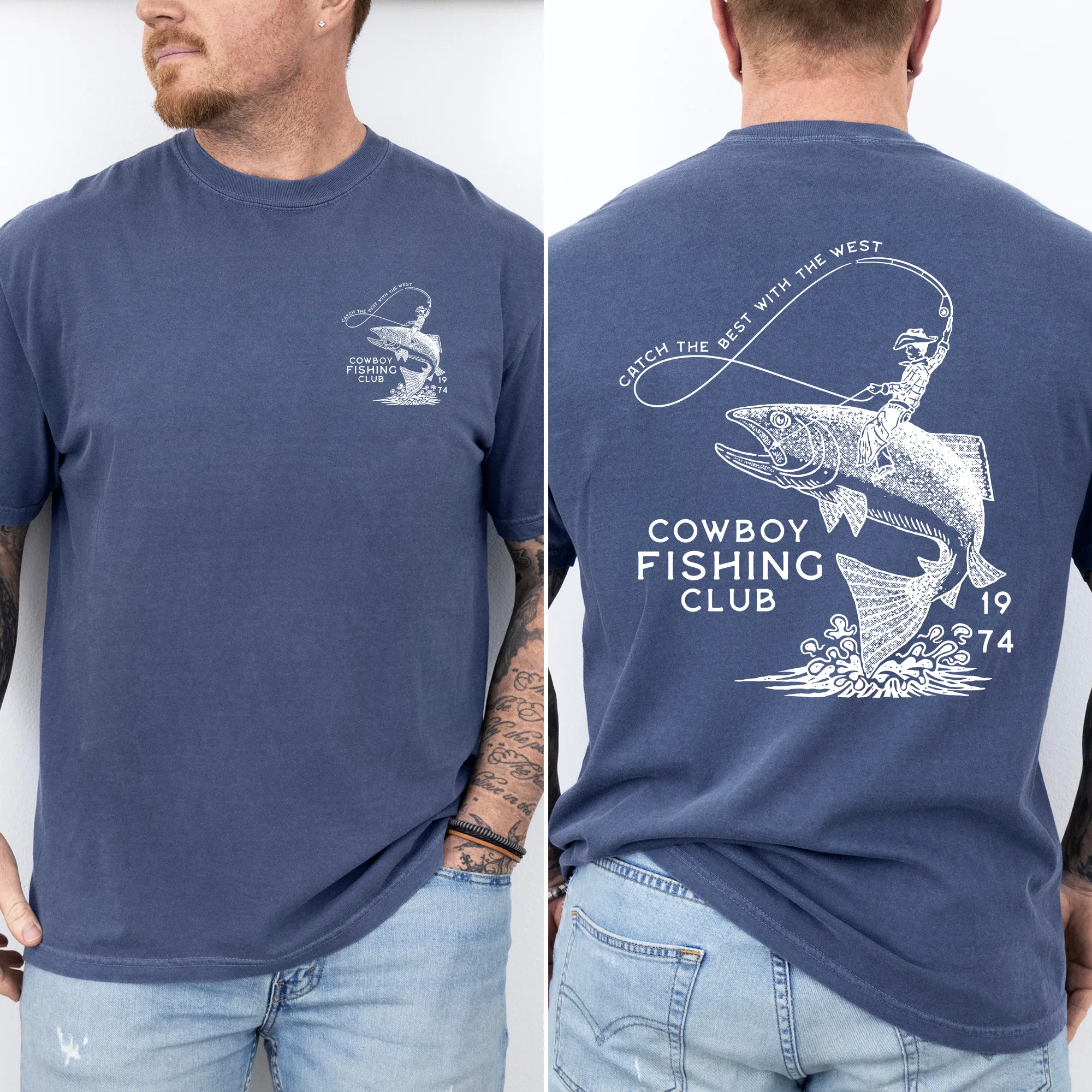 Cowboy Fishing Club, Dad, Father's Day, Boyfriend, Husband, Brother, Guy Gift, Comfort Colors T-Shirt sold by Refinery Number One product image thumbnail 5