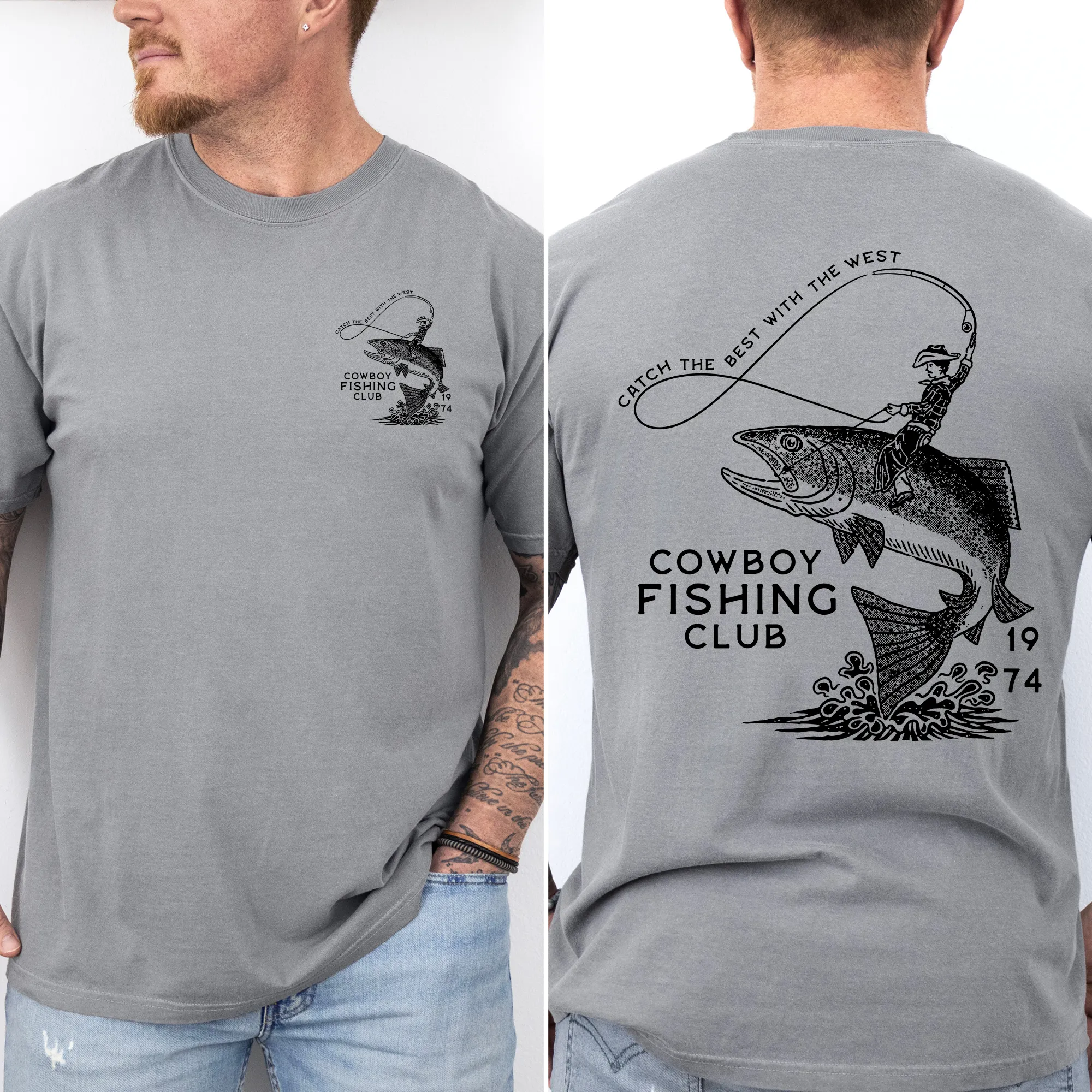 Cowboy Fishing Club, Dad, Father's Day, Boyfriend, Husband, Brother, Guy Gift, Comfort Colors T-Shirt sold by Refinery Number One