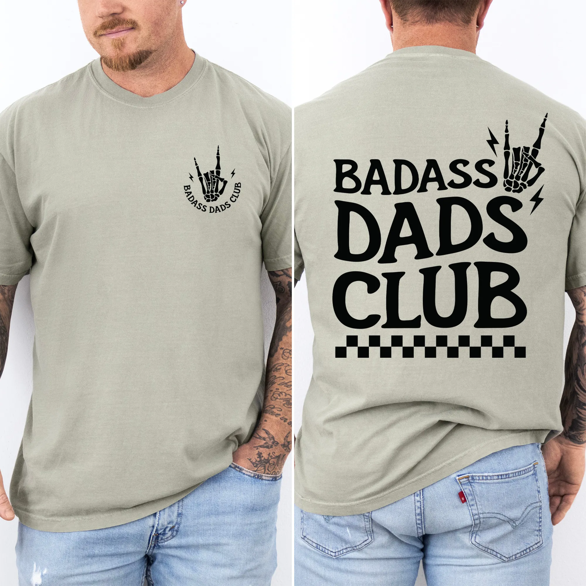 Badass Dads Club, Skeleton, Brother, Father's Day, Husband, Guy Gift, Comfort Colors T-Shirt sold by Refinery Number One product image thumbnail 2